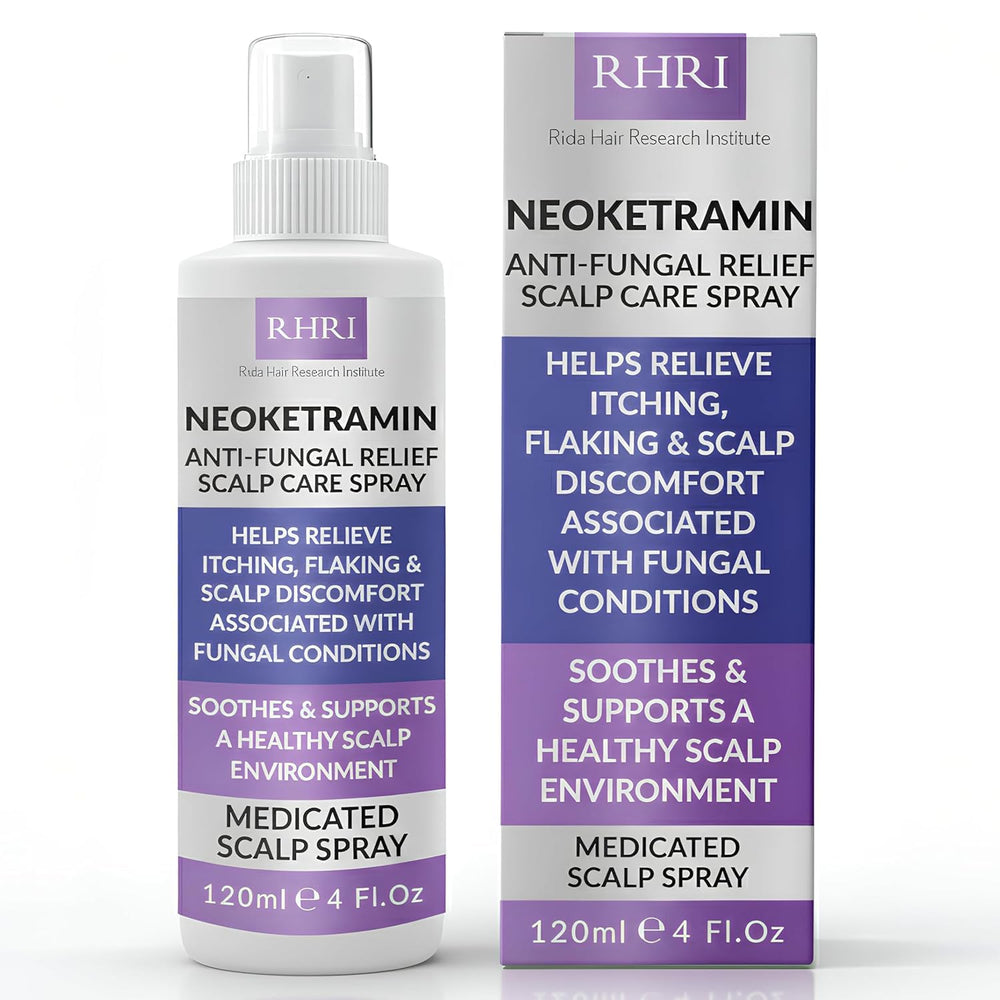 Rida Hair Research Institute front packaging showing bottle and label benefit
