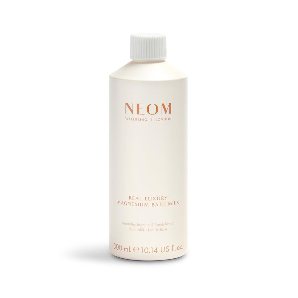 NEOM front bottle shot showing 300ml packaging and calming fragrance benefits