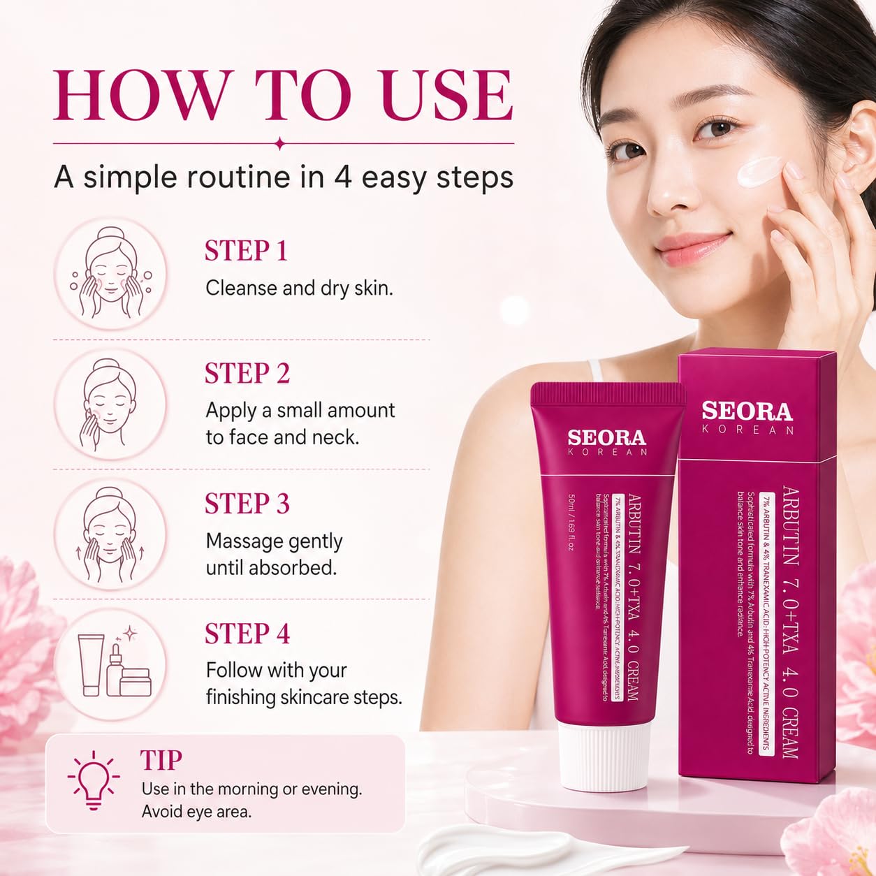 Nepimi SEORA tube with label visible highlighting ingredient information and clarity