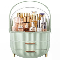 NestOrganix front view showing compact acrylic organizer protecting cosmetics