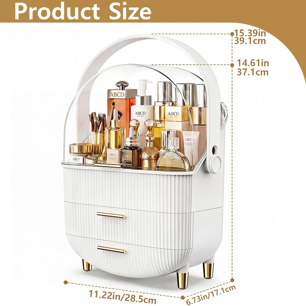 NestOrganix open lid hands-free with organized skincare for easy access