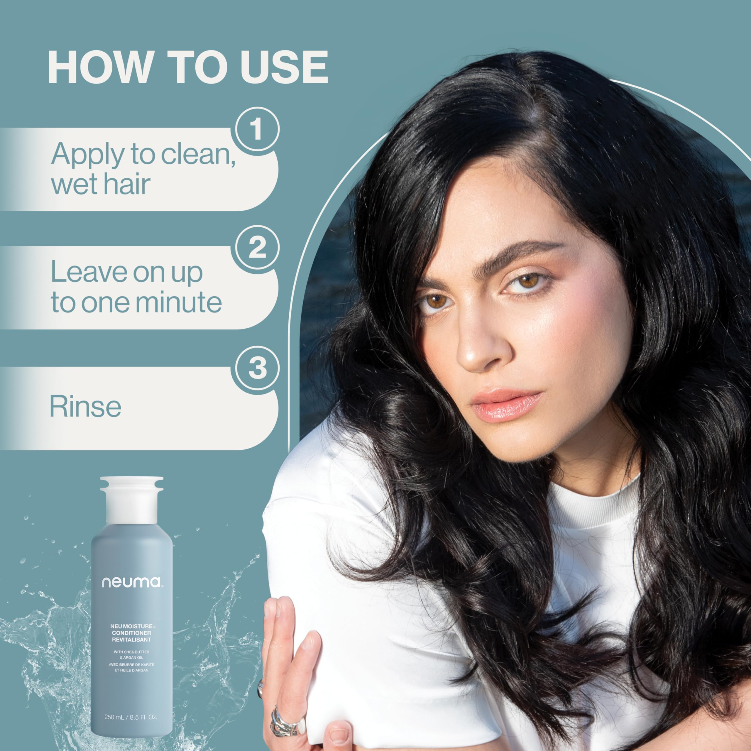 Neuma on bathroom vanity in lifestyle scene for luxury routine