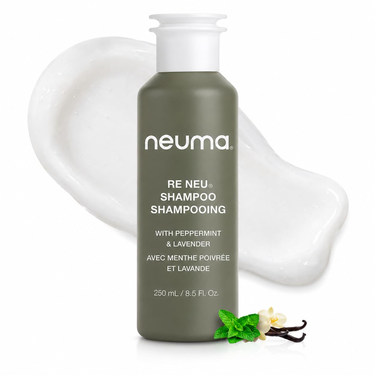 NEUMA front bottle view showing branding and clean design benefits gentle cleansing