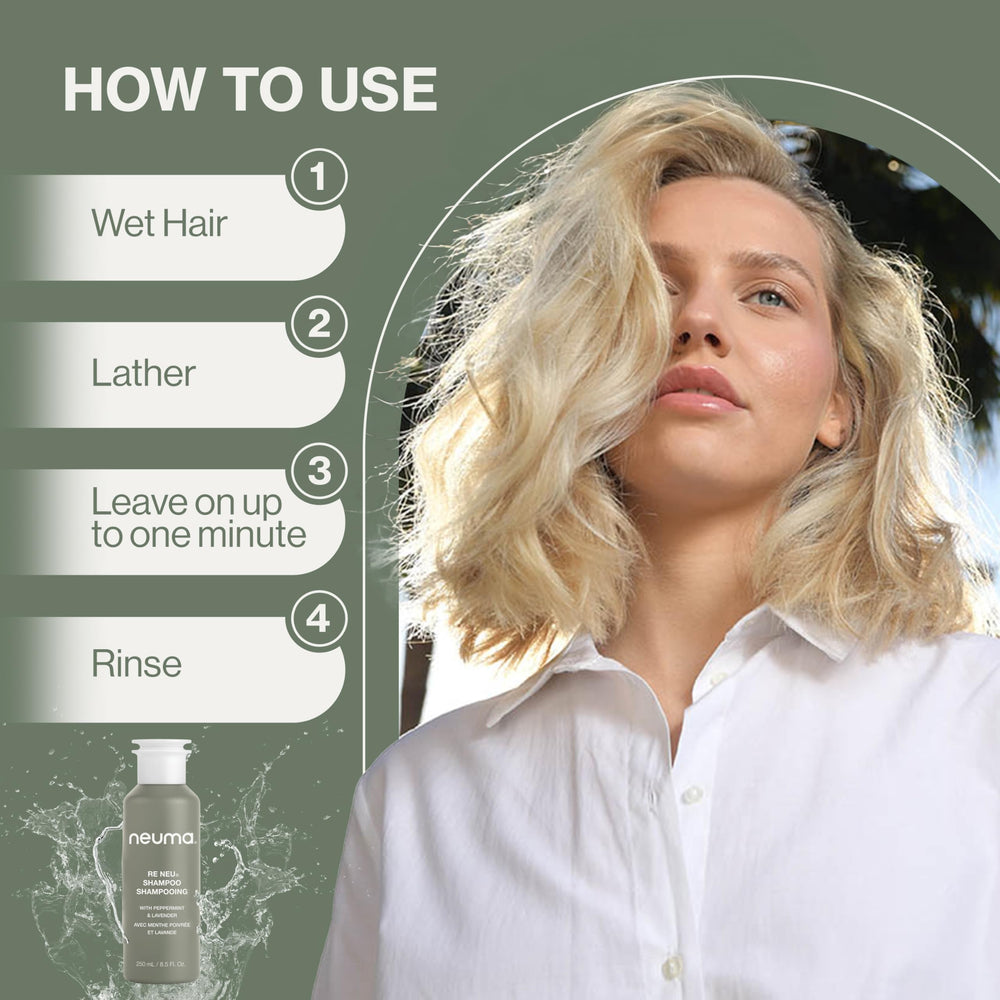 NEUMA recyclable bottle back label emphasizing renewable packaging benefit