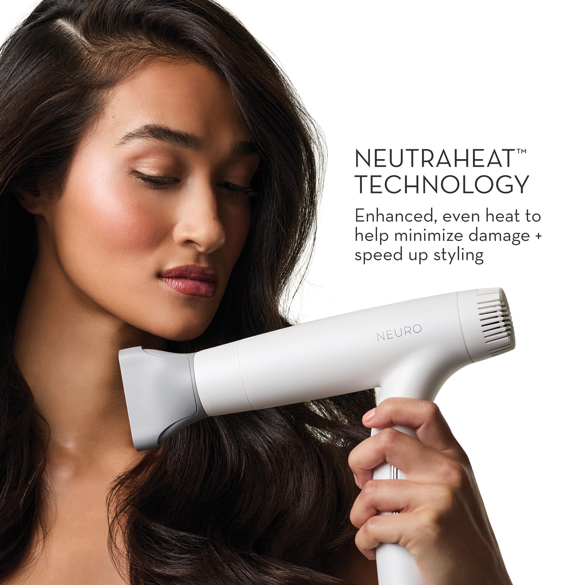Close-up of pearlescent finish on Neuro dryer showcasing premium aesthetic appeal