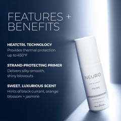 Neuro applying Neuro Prime to damp hair before blow-drying for protection and smoother results