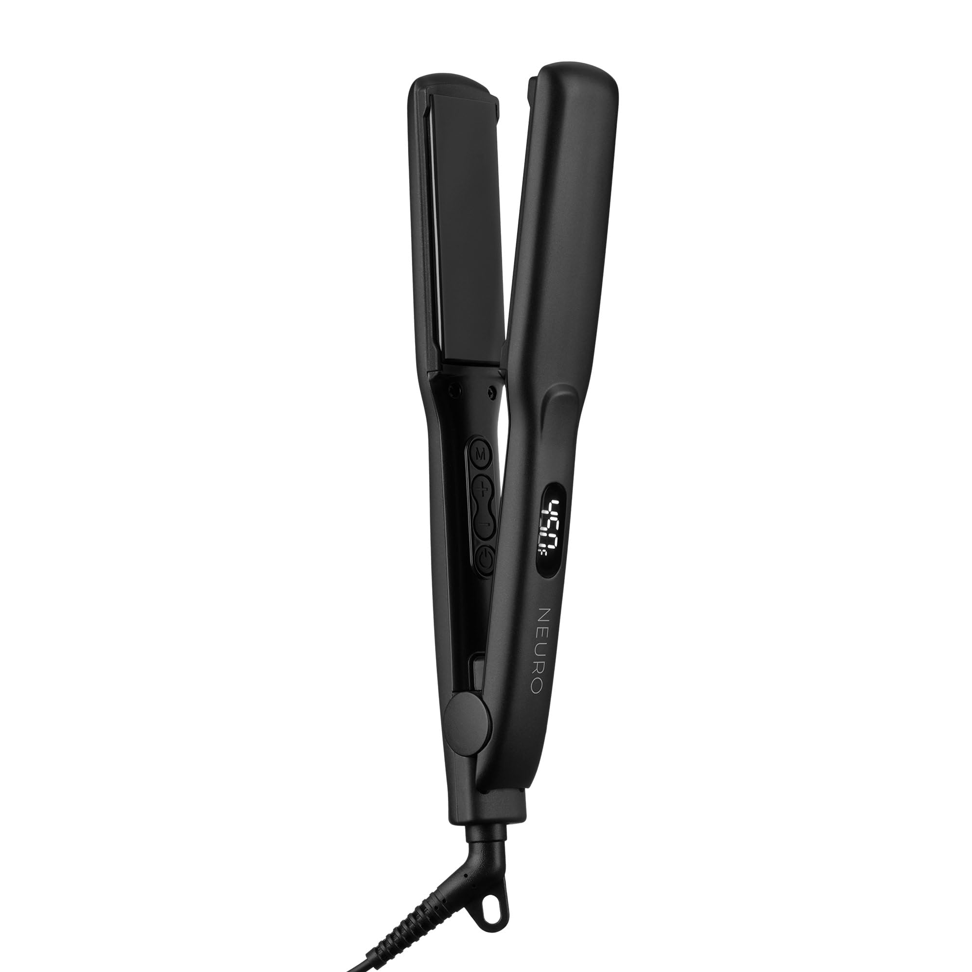 Neuro front view of flat iron showing compact design and easy handling