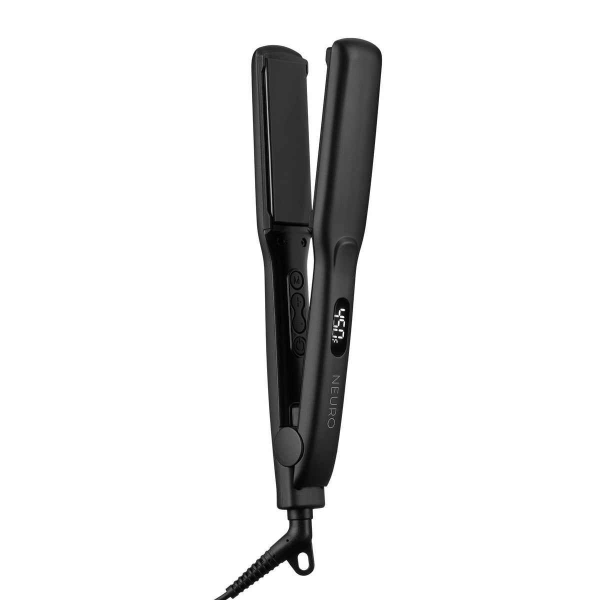 Neuro front view of flat iron showing compact design and easy handling