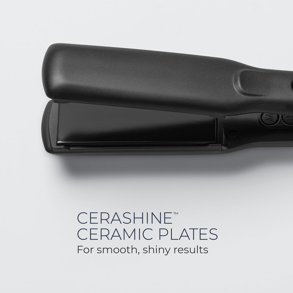 Neuro flat iron inside travel bag demonstrating dual-voltage portability