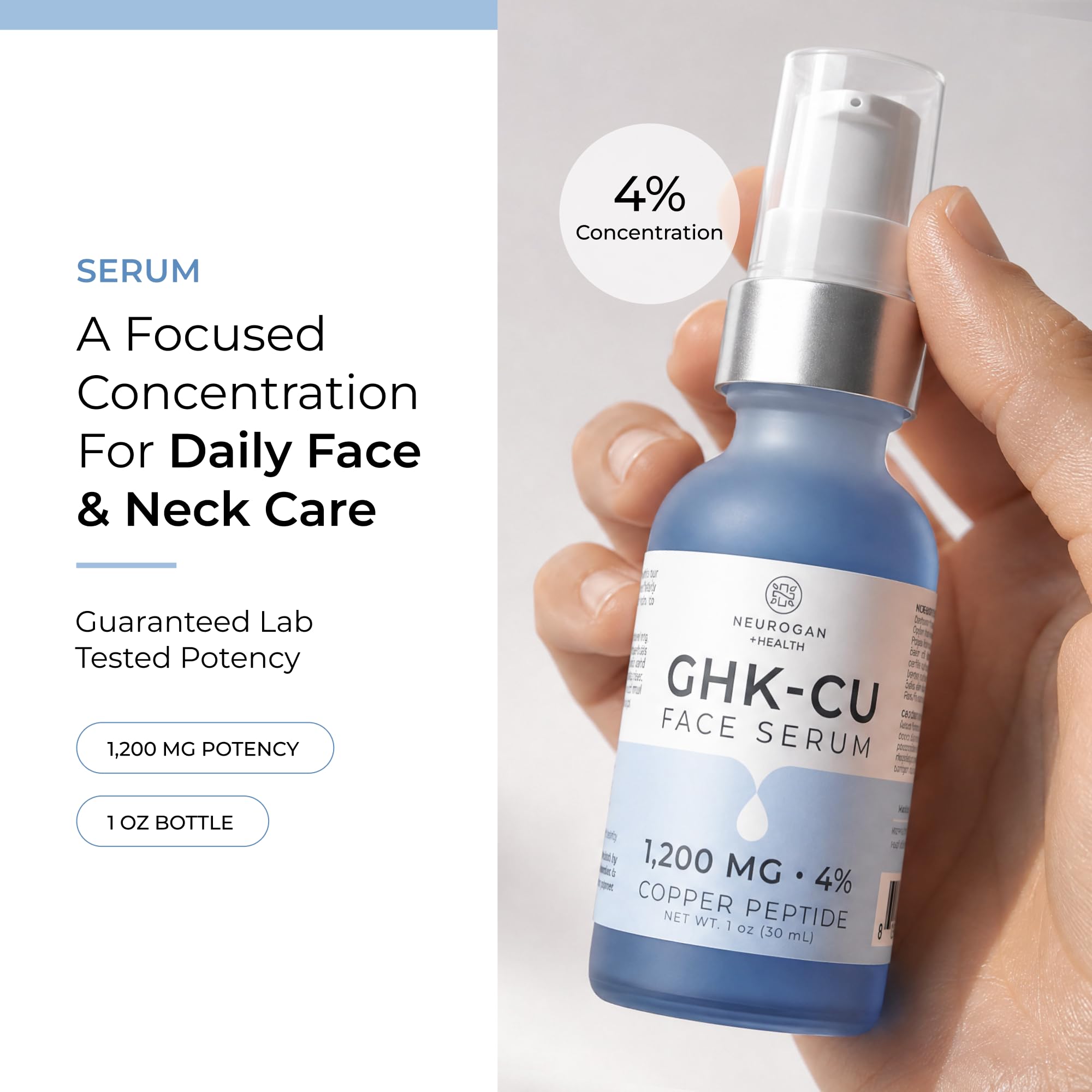 Neurogan dropper dispensing serum, precise dosing for efficient use
