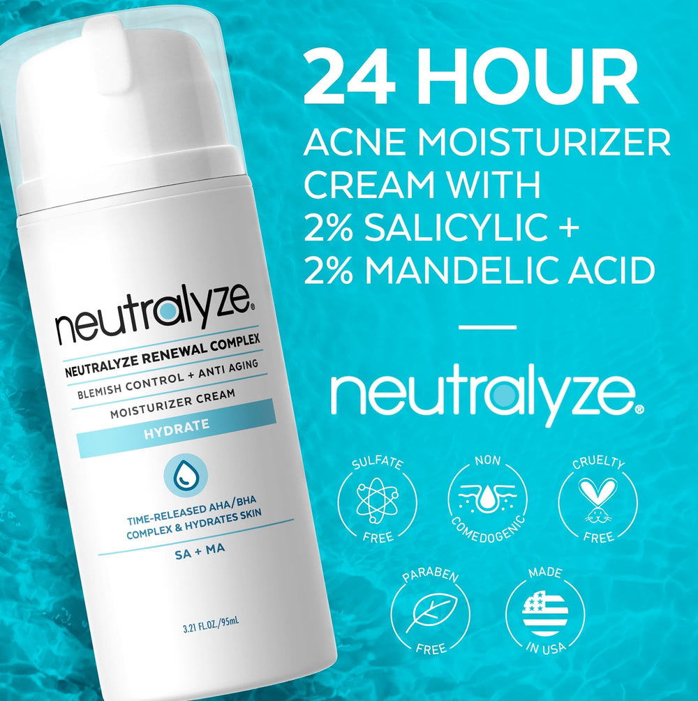 Neutralyze cream texture close-up highlighting lightweight, non-greasy finish