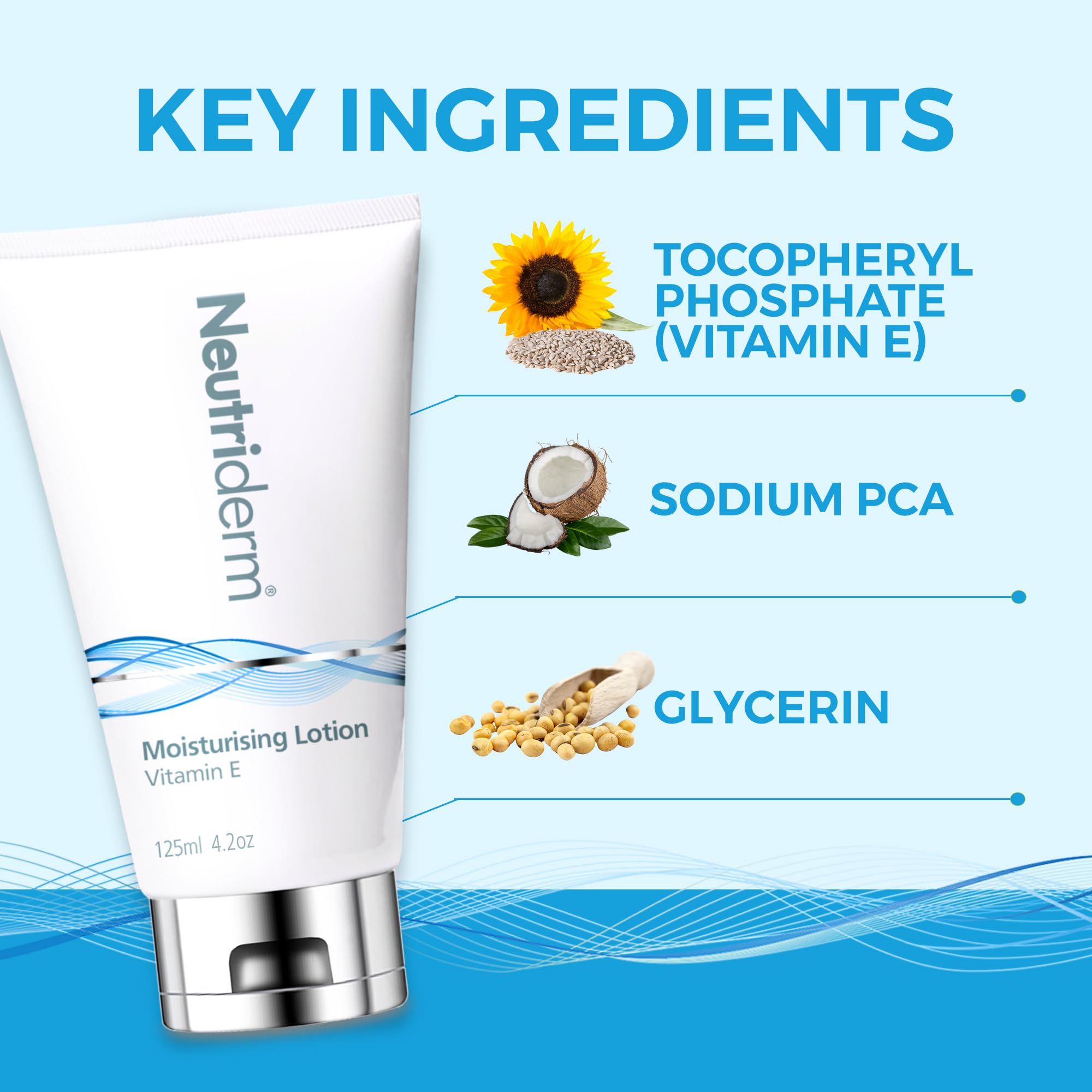 NEUTRIDERM applying moisturizer to cheek for hydrated, non-greasy finish