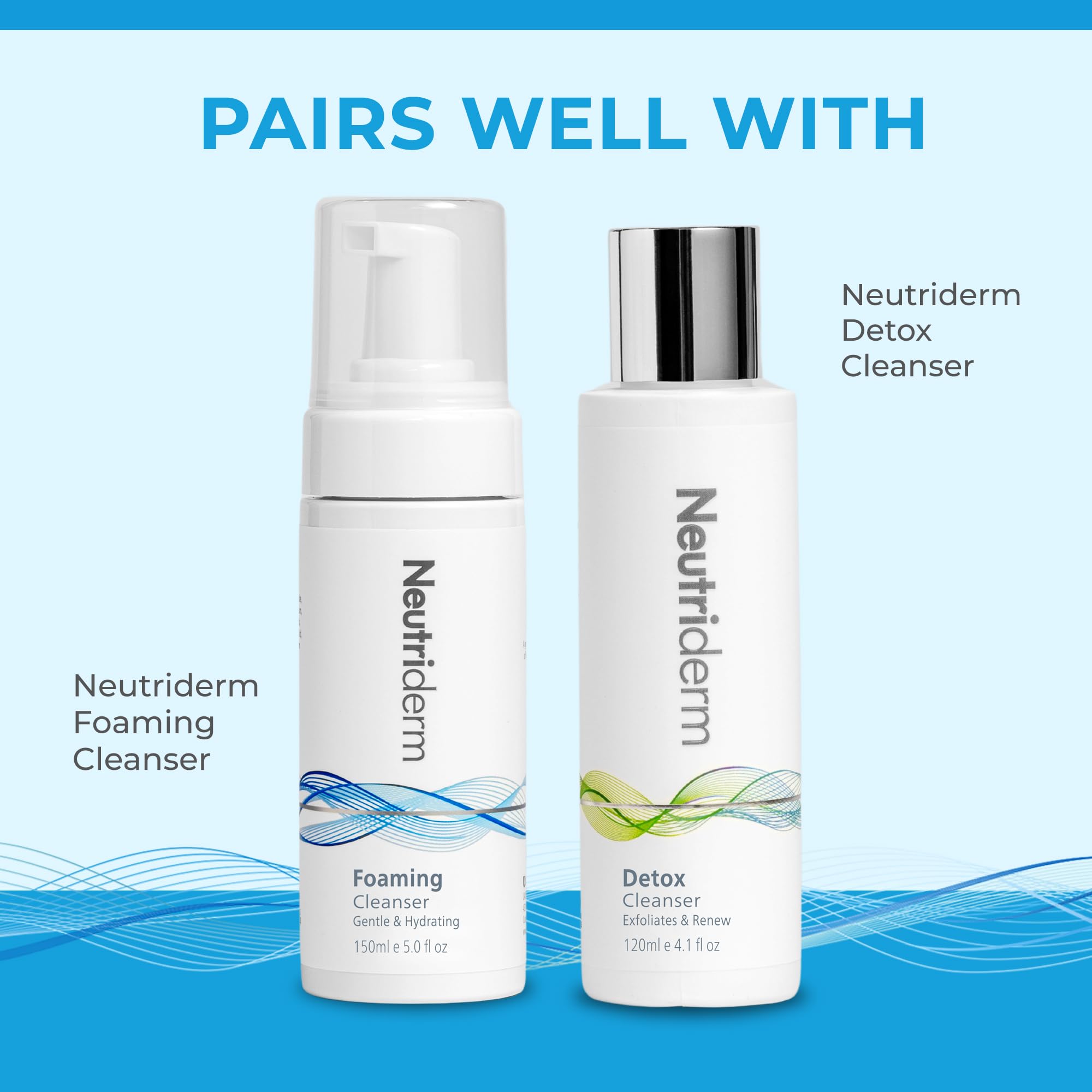NEUTRIDERM on bathroom vanity in lifestyle scene for daily routine