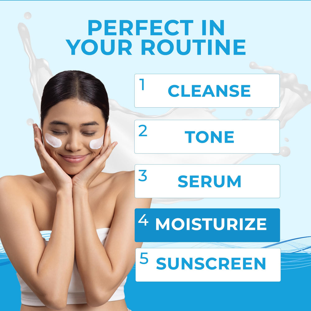 NEUTRIDERM dispensing lotion from pump highlighting easy application