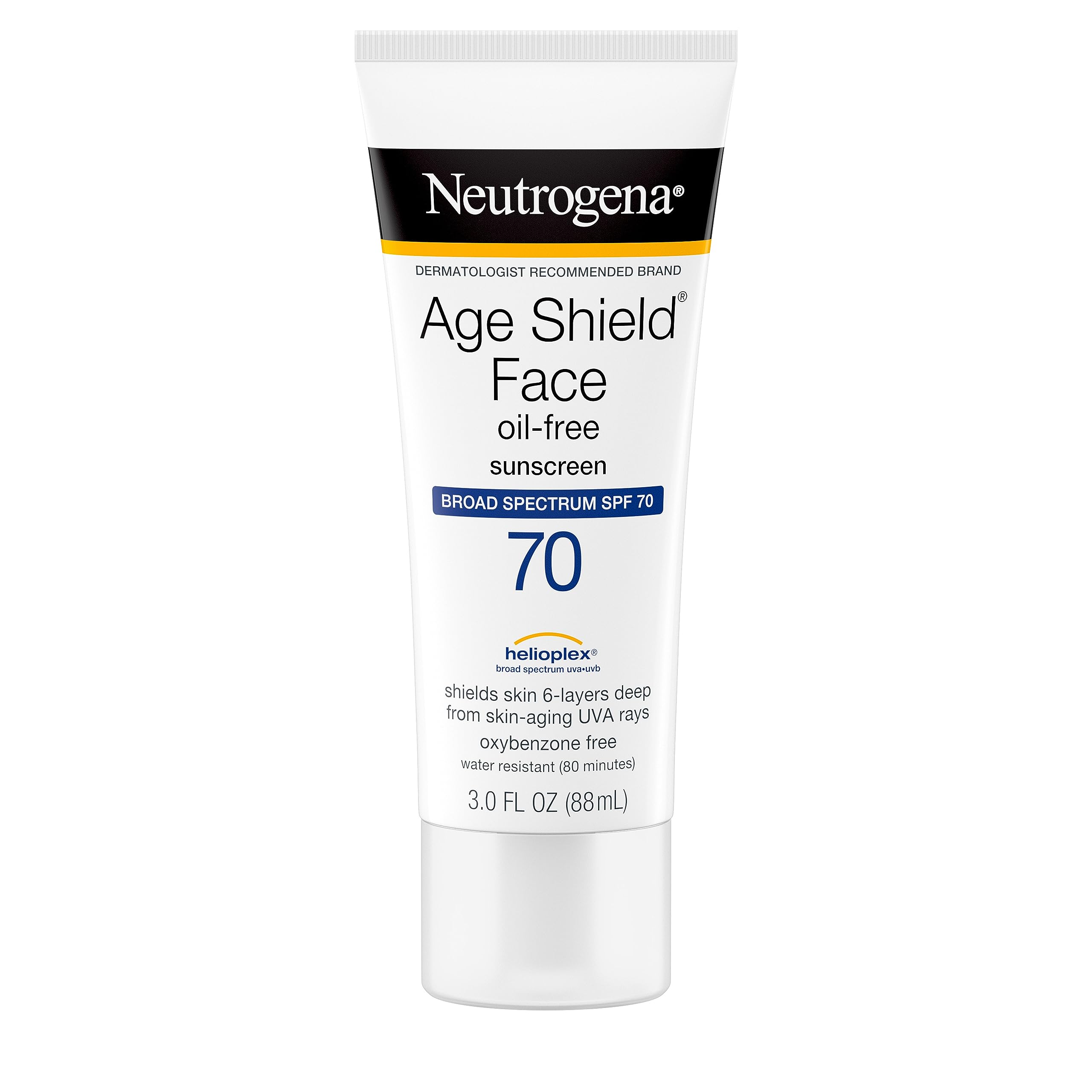 Neutrogena Age Shield applied to hand demonstrating lightweight feel