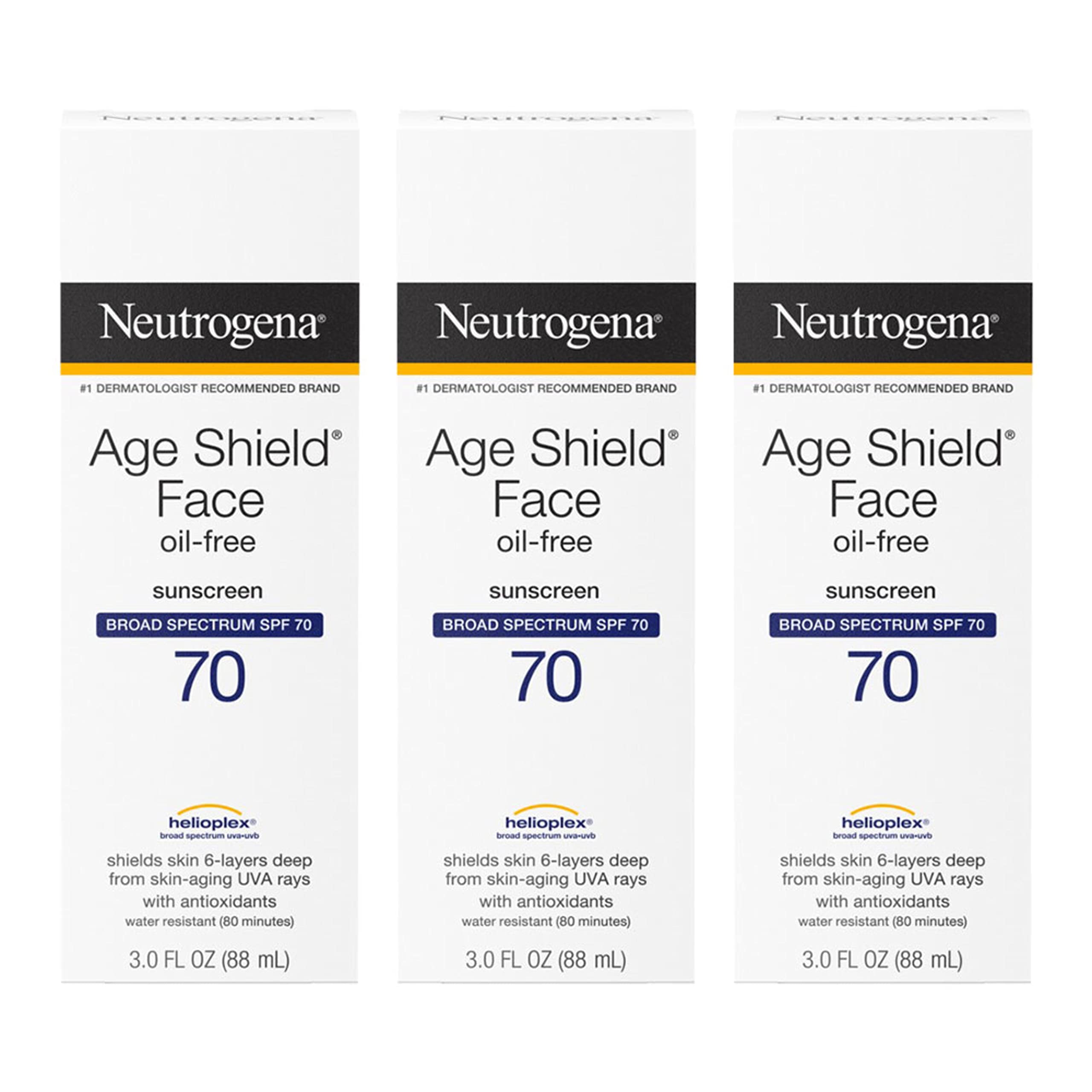 Neutrogena Age Shield front packaging showing SPF 70 and benefits