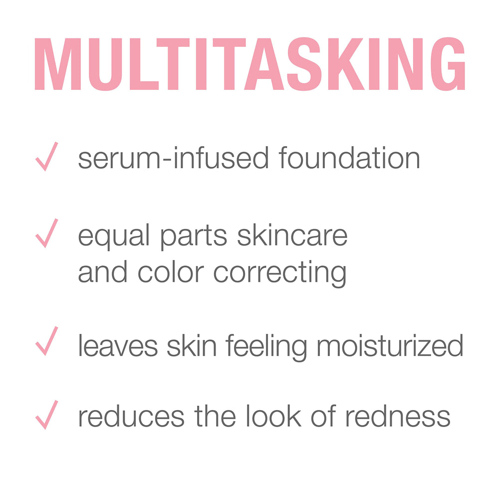 Neutrogena foundation applied with beauty sponge for seamless, dewy coverage