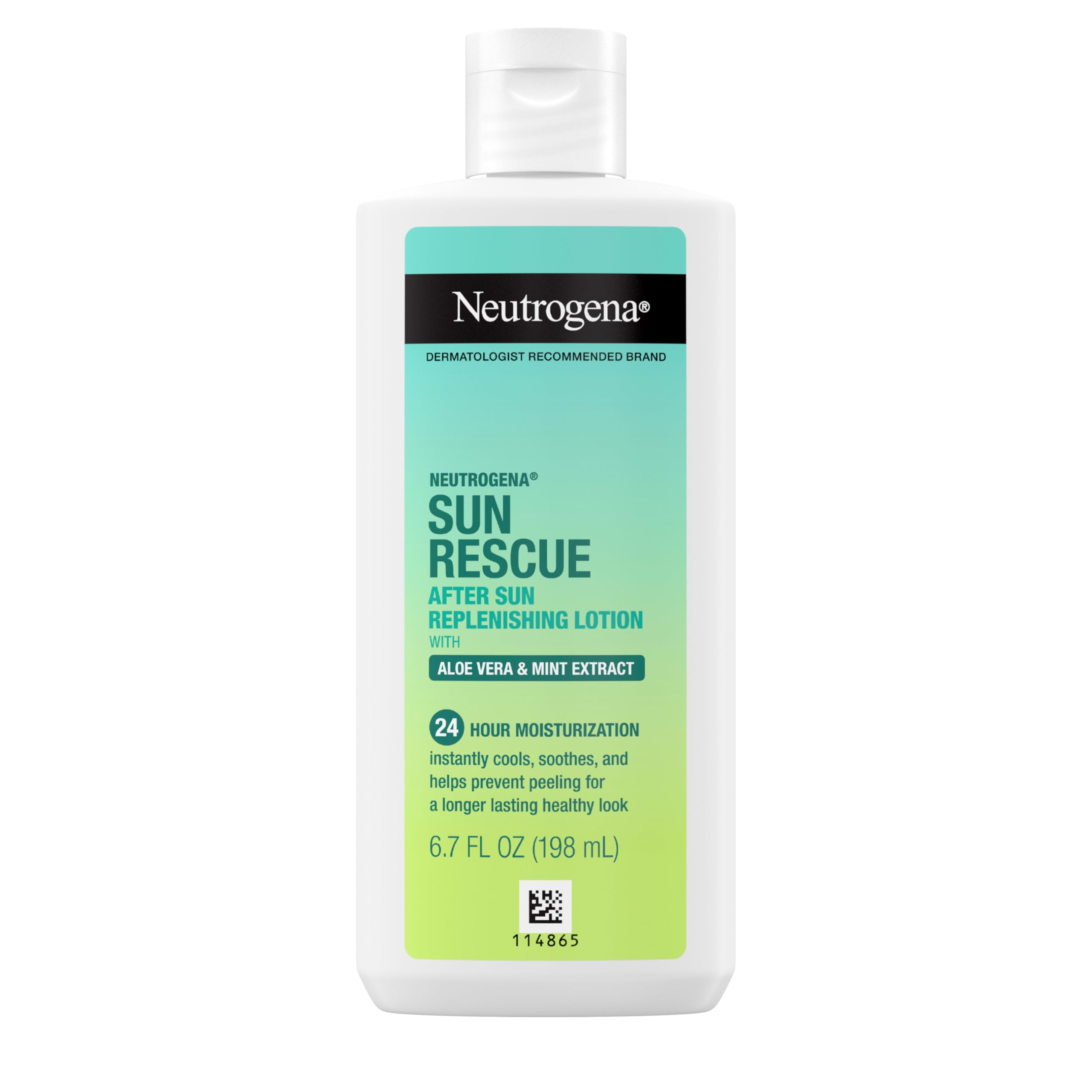 Neutrogena bottle front view showing clear branding and soothing benefits