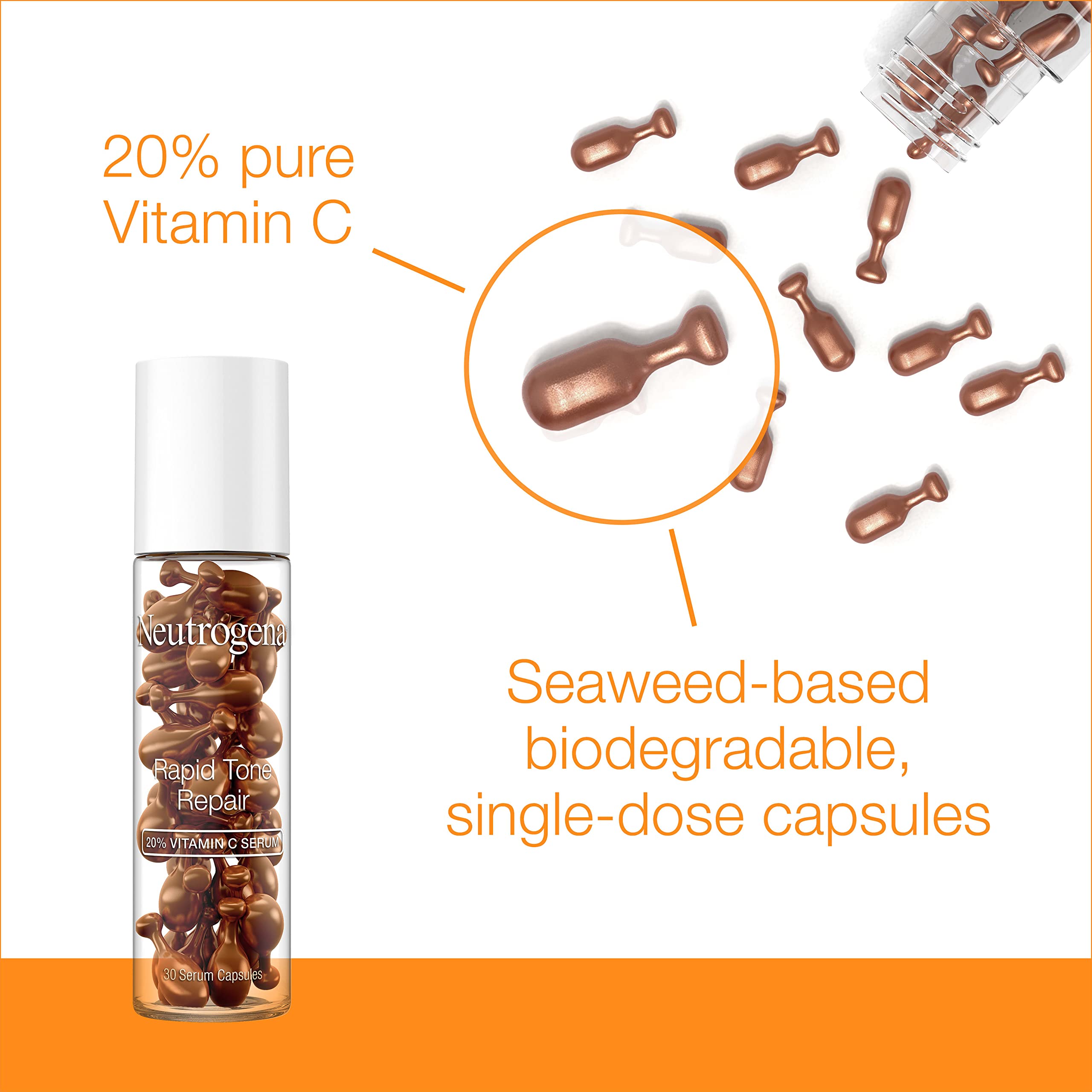 Neutrogena capsule being opened to show easy pinch-twist application benefit