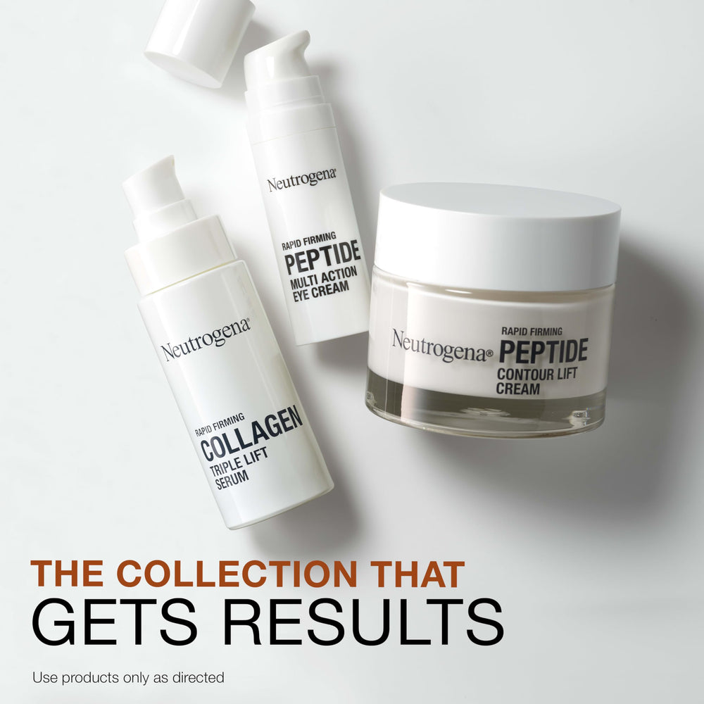 Neutrogena contour lift next to common items to show the 1.7 oz travel‑friendly size