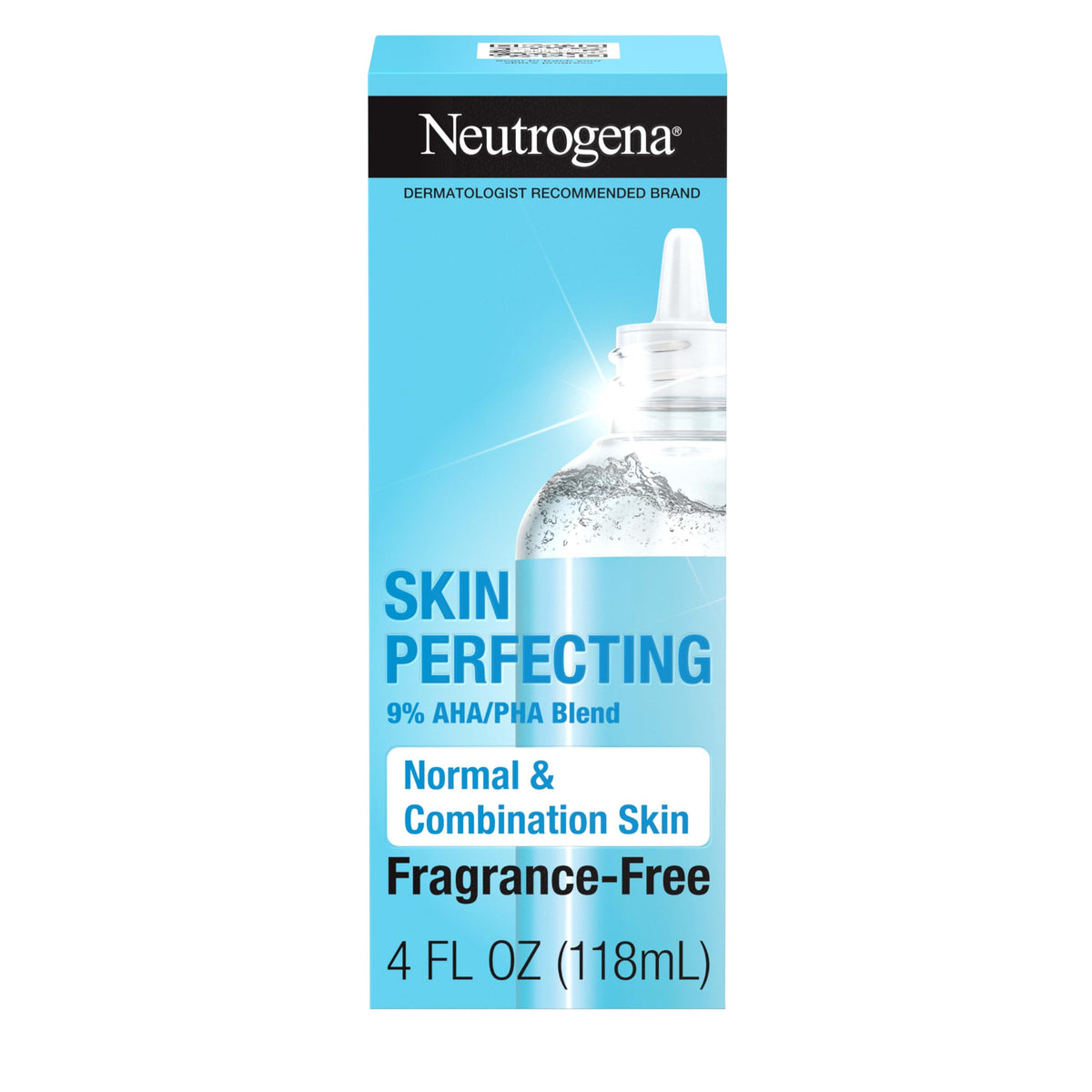 Neutrogena front packaging shows bottle and brand for easy recognition and trust