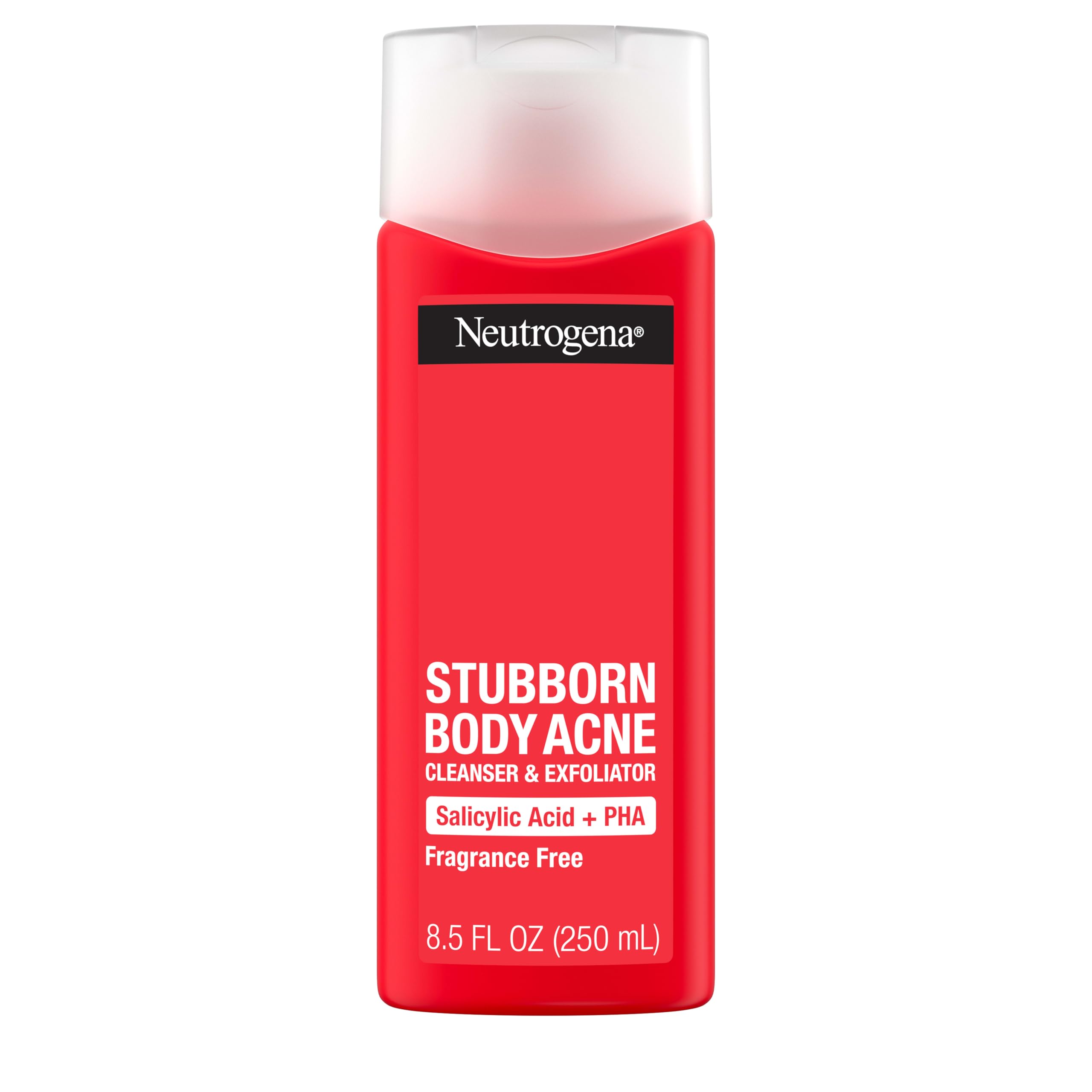 Neutrogena front packaging shows bottle and acne-control formula benefits