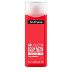Neutrogena front packaging shows bottle and acne-control formula benefits