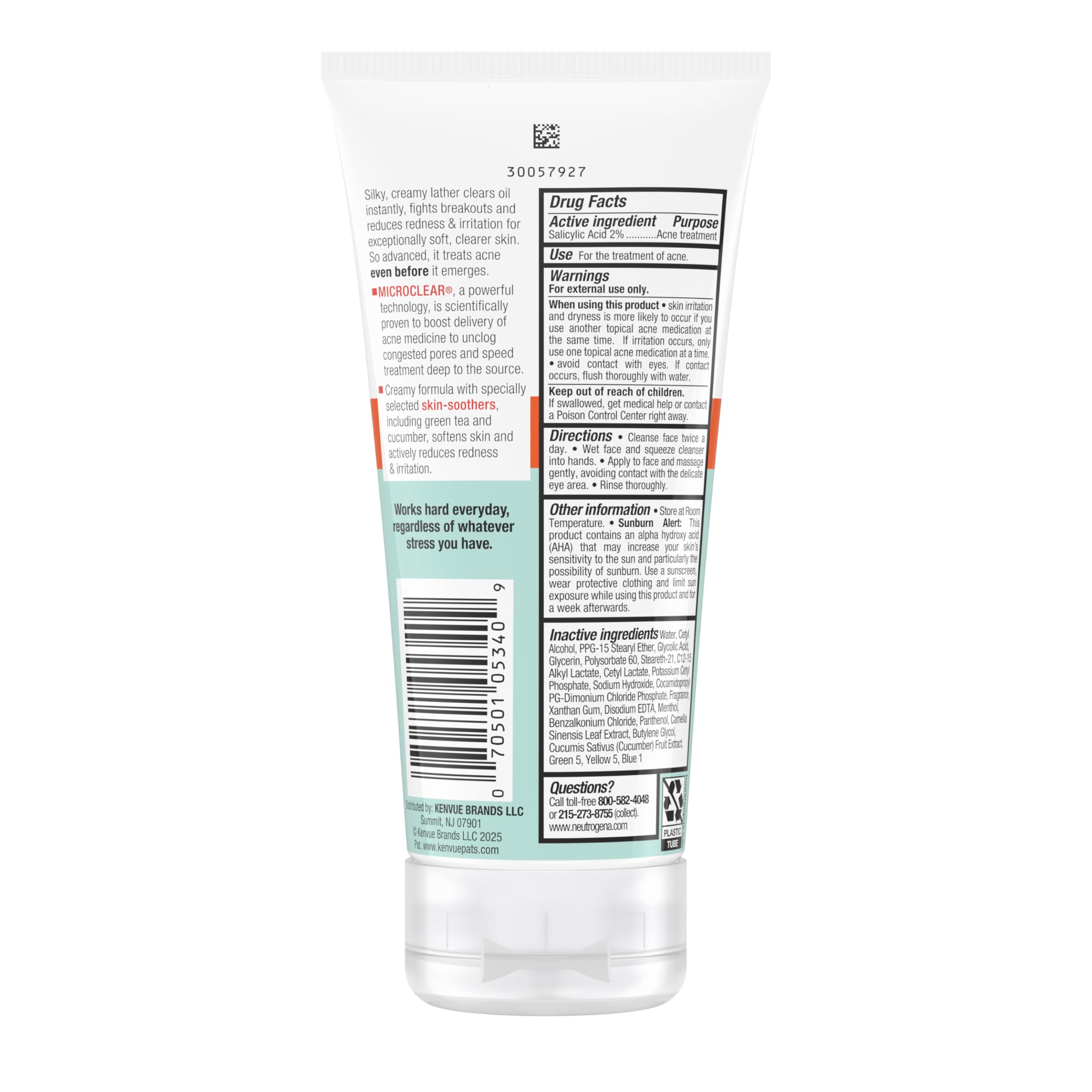 Neutrogena green tea and cucumber ingredients styled to show soothing benefits
