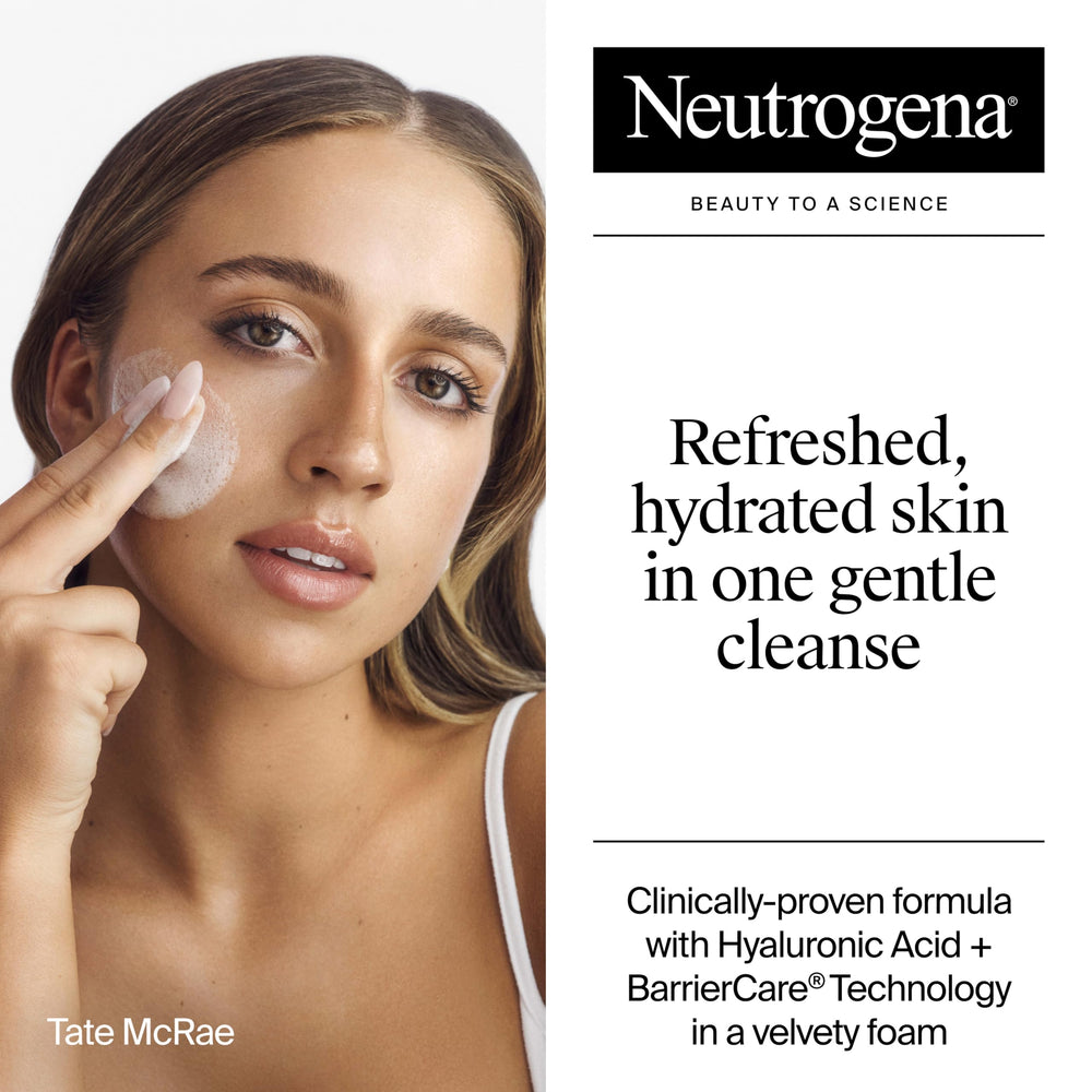 Neutrogena gel texture swatch on fingertip demonstrating lightweight hydrating formula