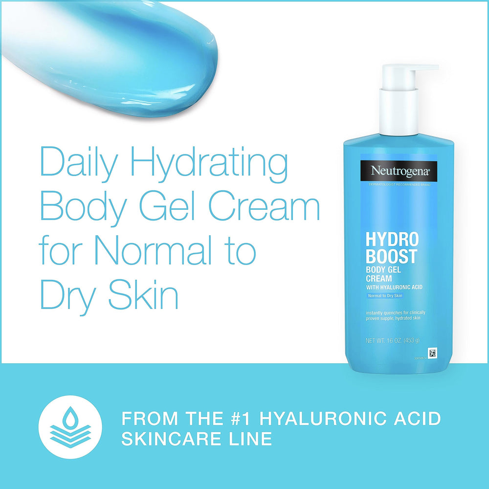 Neutrogena hydro boost label close-up highlighting hyaluronic acid and gentle formula