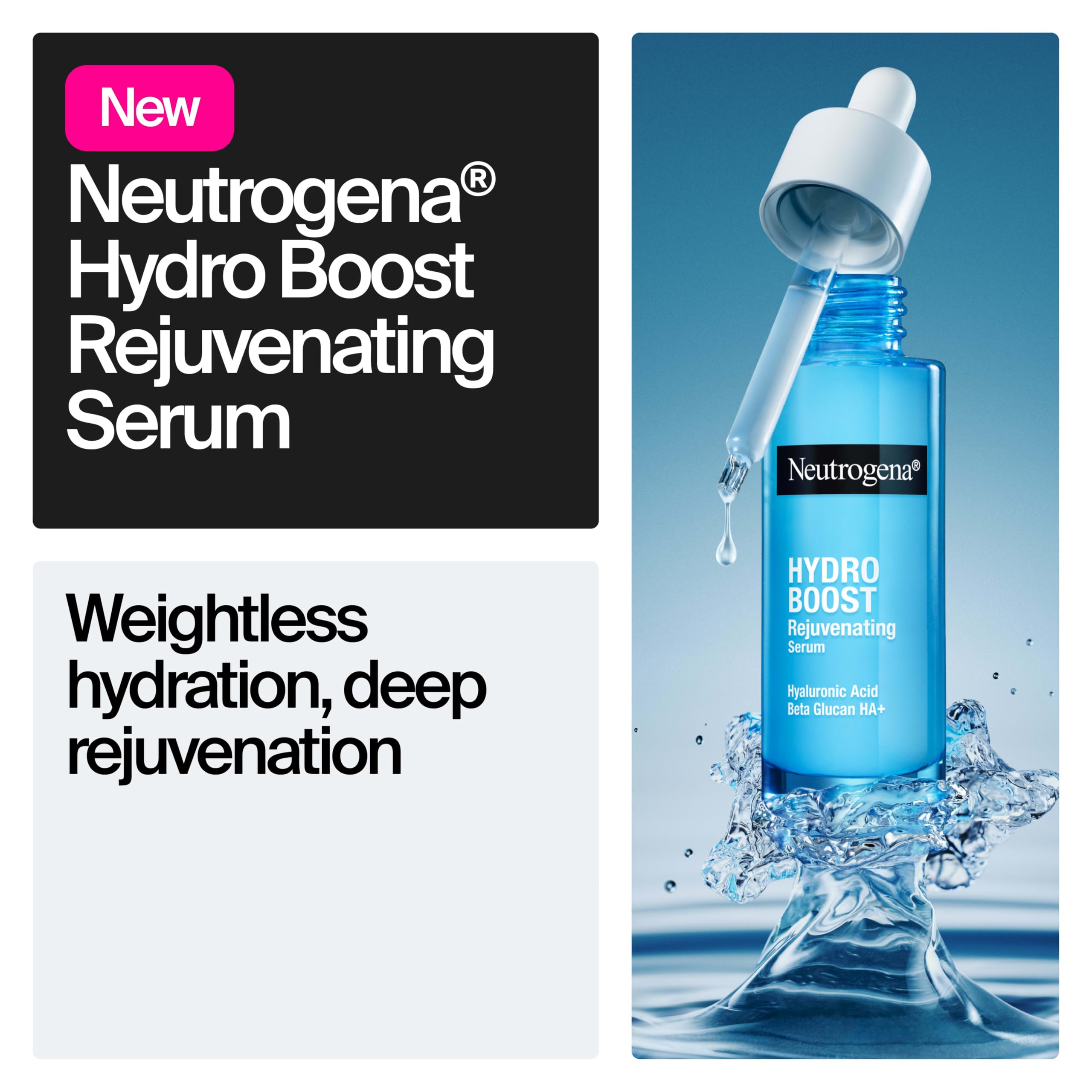 Neutrogena pump dispenser detail offering controlled serum application benefit