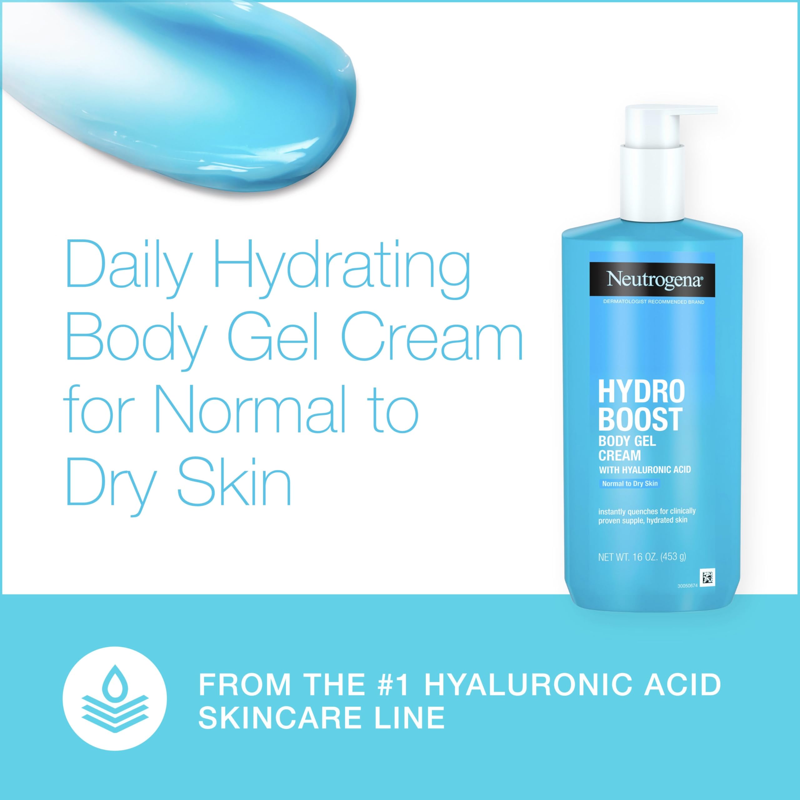 Neutrogena hydro boost applying gel-cream to hand for quick, non-greasy hydration