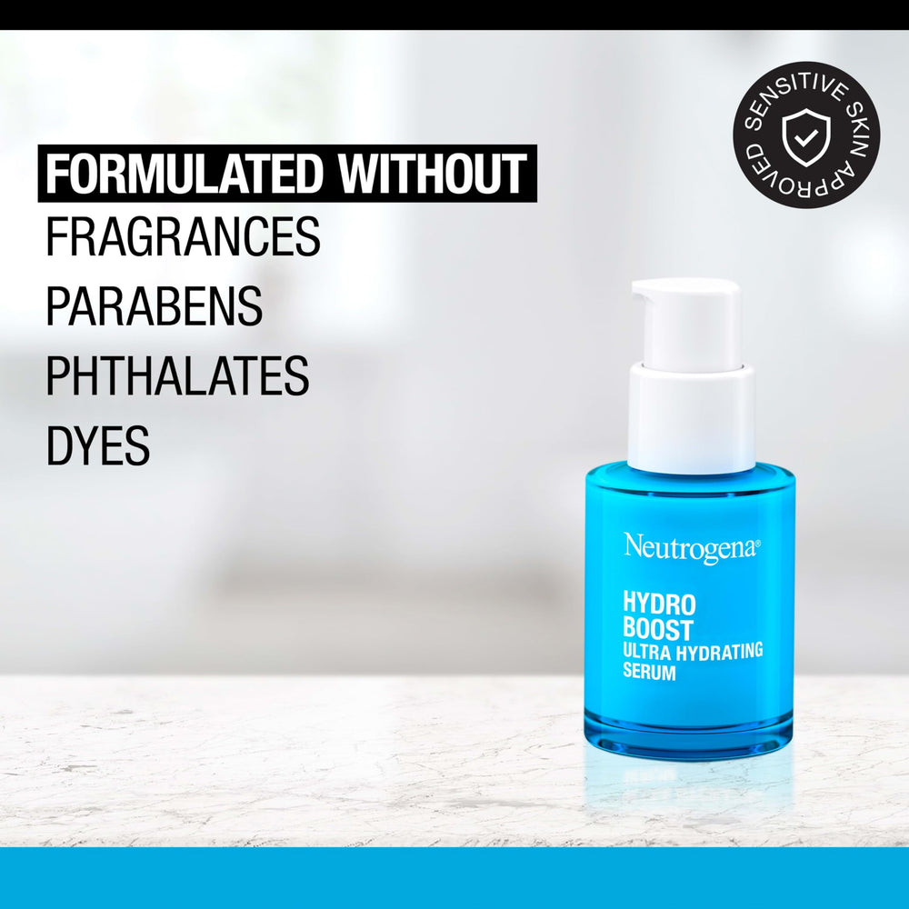 Neutrogena serum drop texture close-up showing lightweight hydration feel