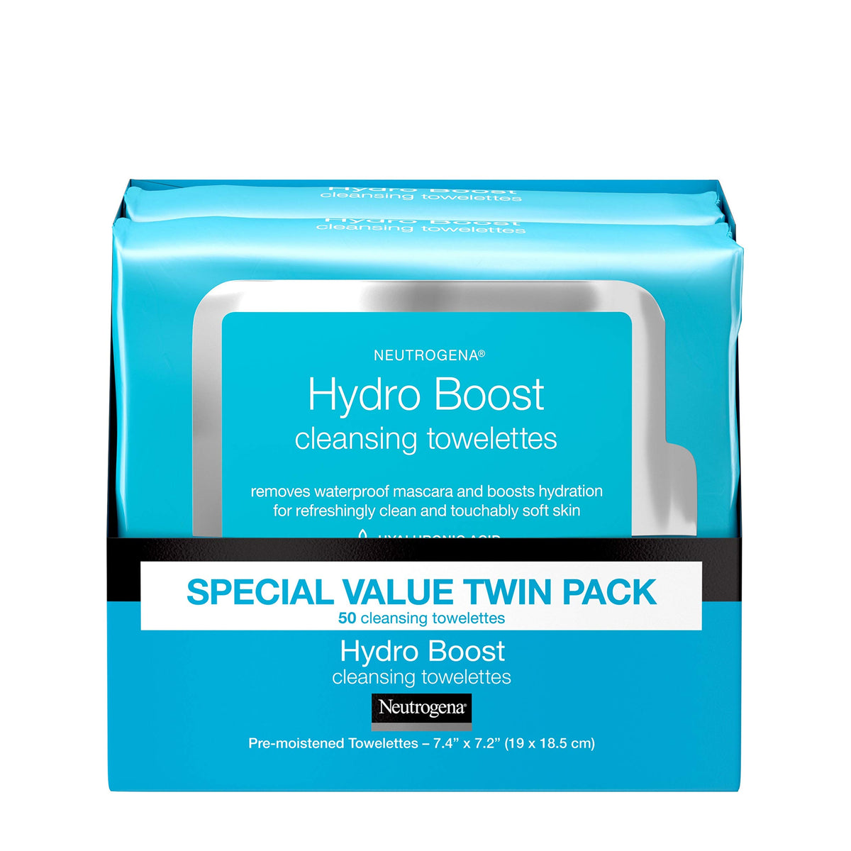 Neutrogena Hydro Boost front packaging showing twin pack benefits and convenience