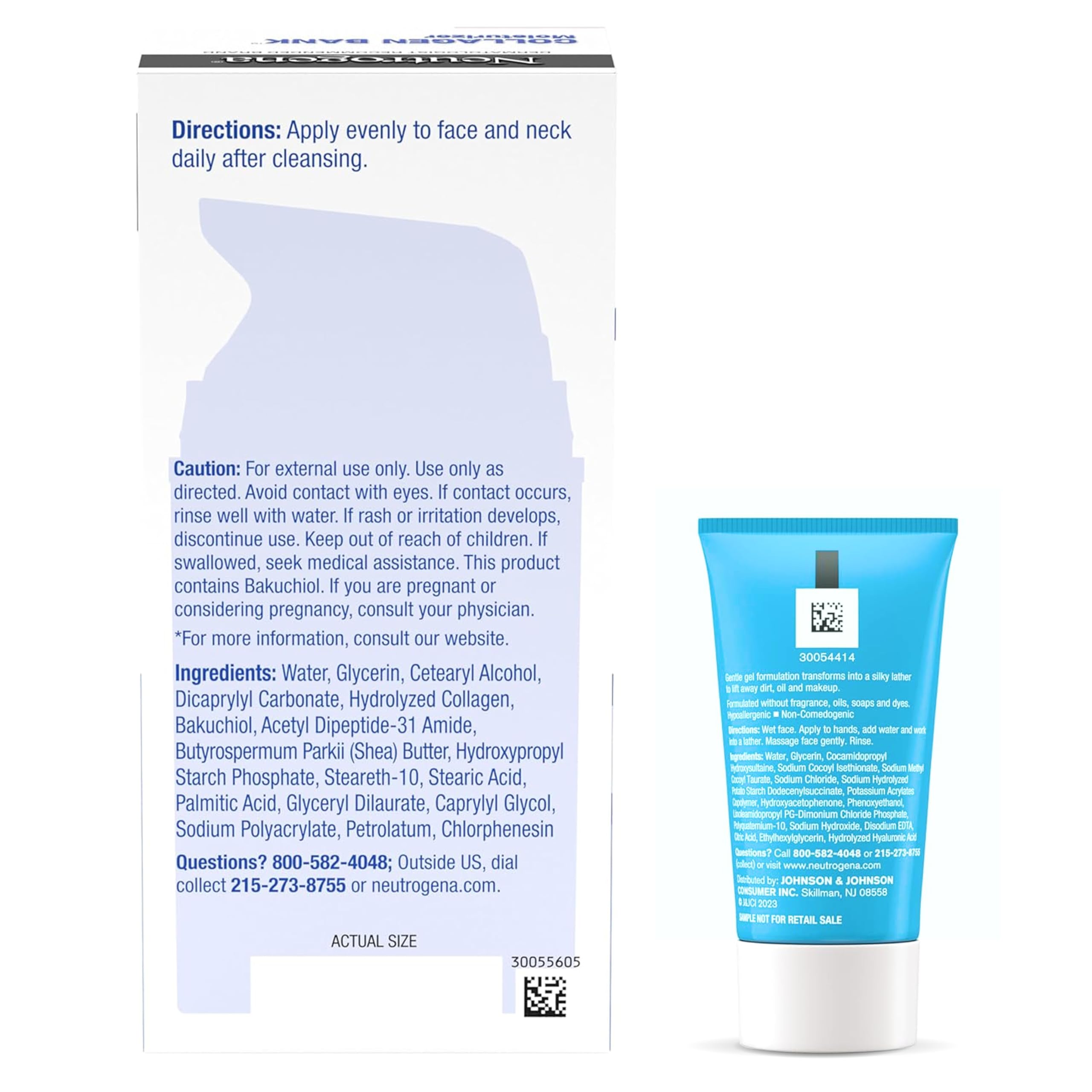 Neutrogena cream and cleanser staged on bathroom counter for routine use