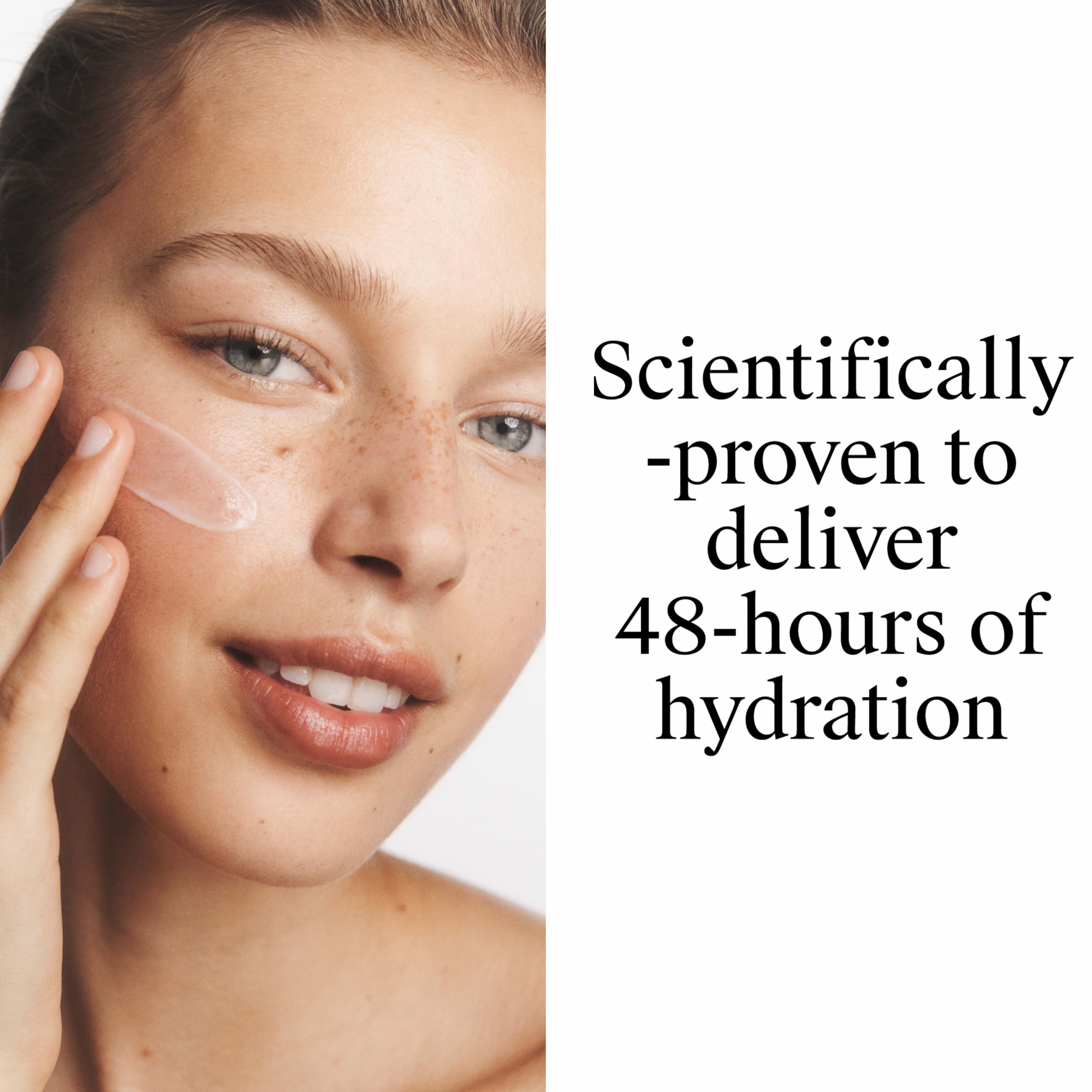 Neutrogena before and after skin comparison illustrating hydrated, plumper appearance
