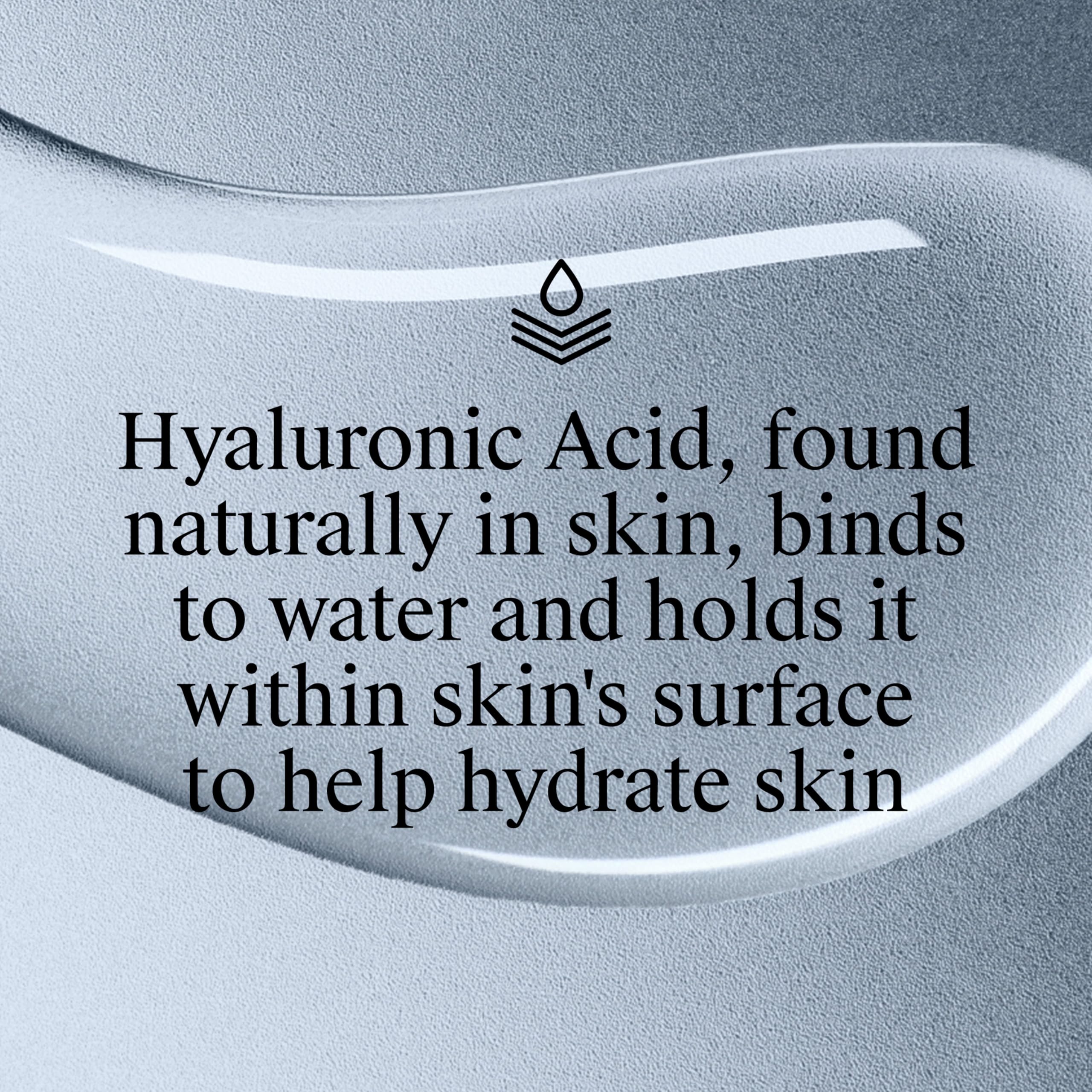 Neutrogena concept image of hyaluronic acid droplets highlighting moisture retention