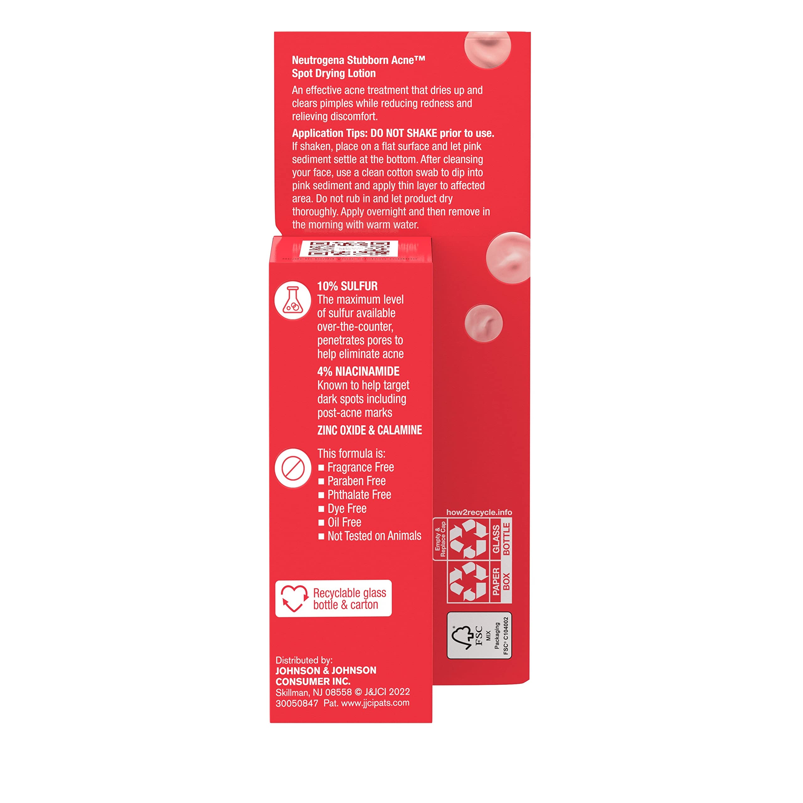 Neutrogena packaging back detail with directions for precise application