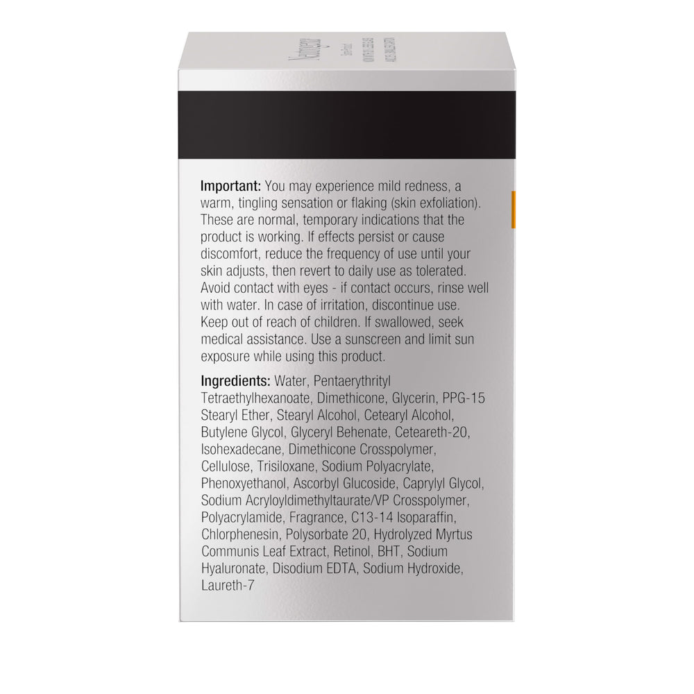 Packaging label detail showing ingredient list and Neutrogena clarity of formulation benefit