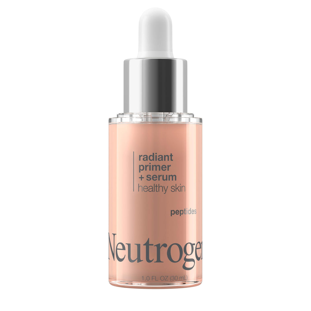 Neutrogena ingredients visual illustrating peptide and pearl pigment benefits
