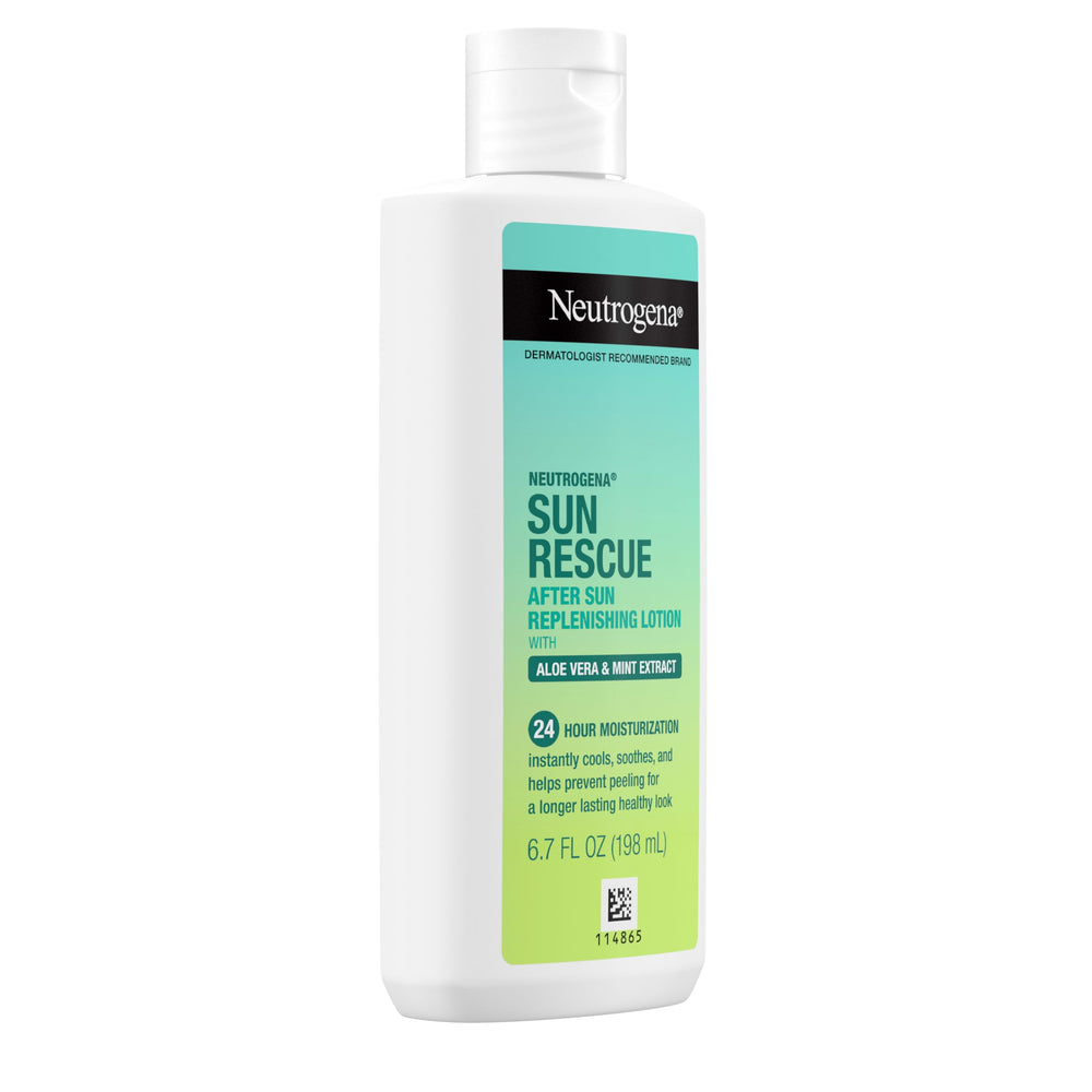 Neutrogena dispensing lotion from bottle demonstrating easy application benefit