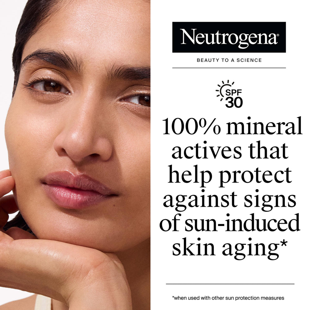 Neutrogena Purescreen texture close-up displays silky dewy finish benefit