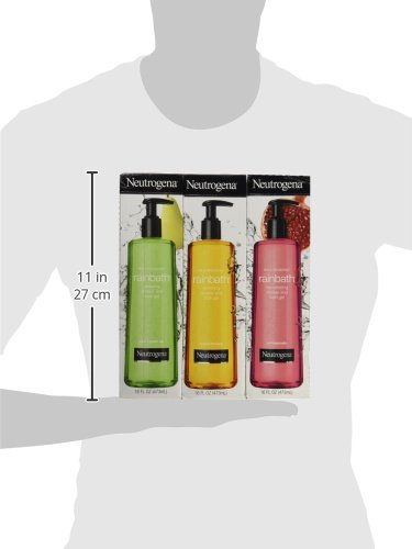 Neutrogena Rainbath Pomegranate in a bath scene conveying fresh, pampering shower