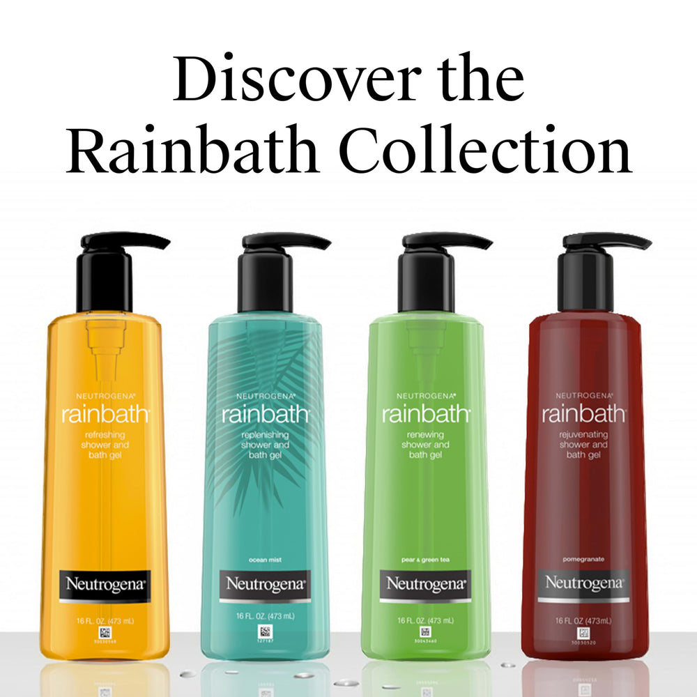 Neutrogena Rainbath next to everyday items showing 32 fl. oz size for value and longevity