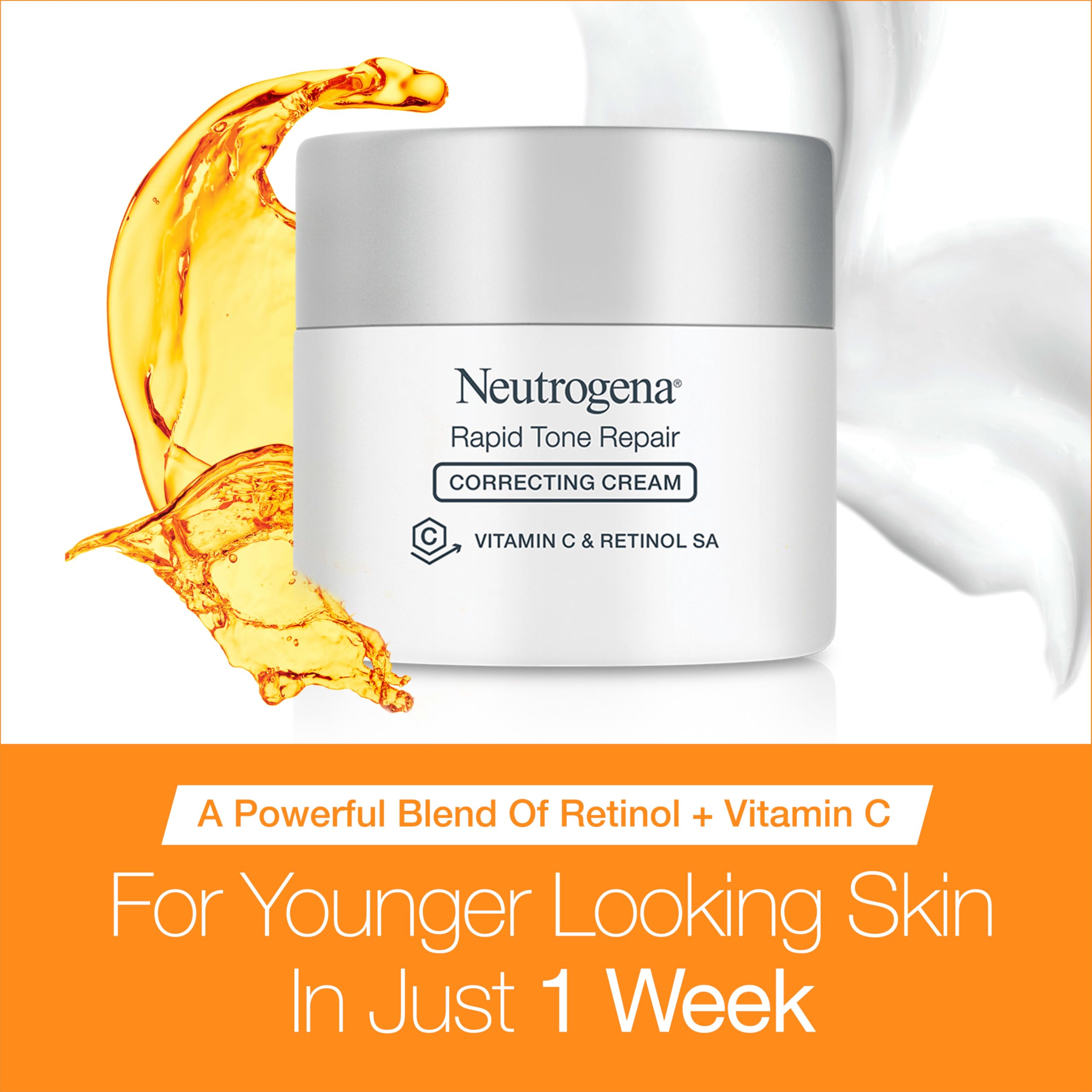 Neutrogena Rapid Tone Repair creamy texture close-up implying rich hydration