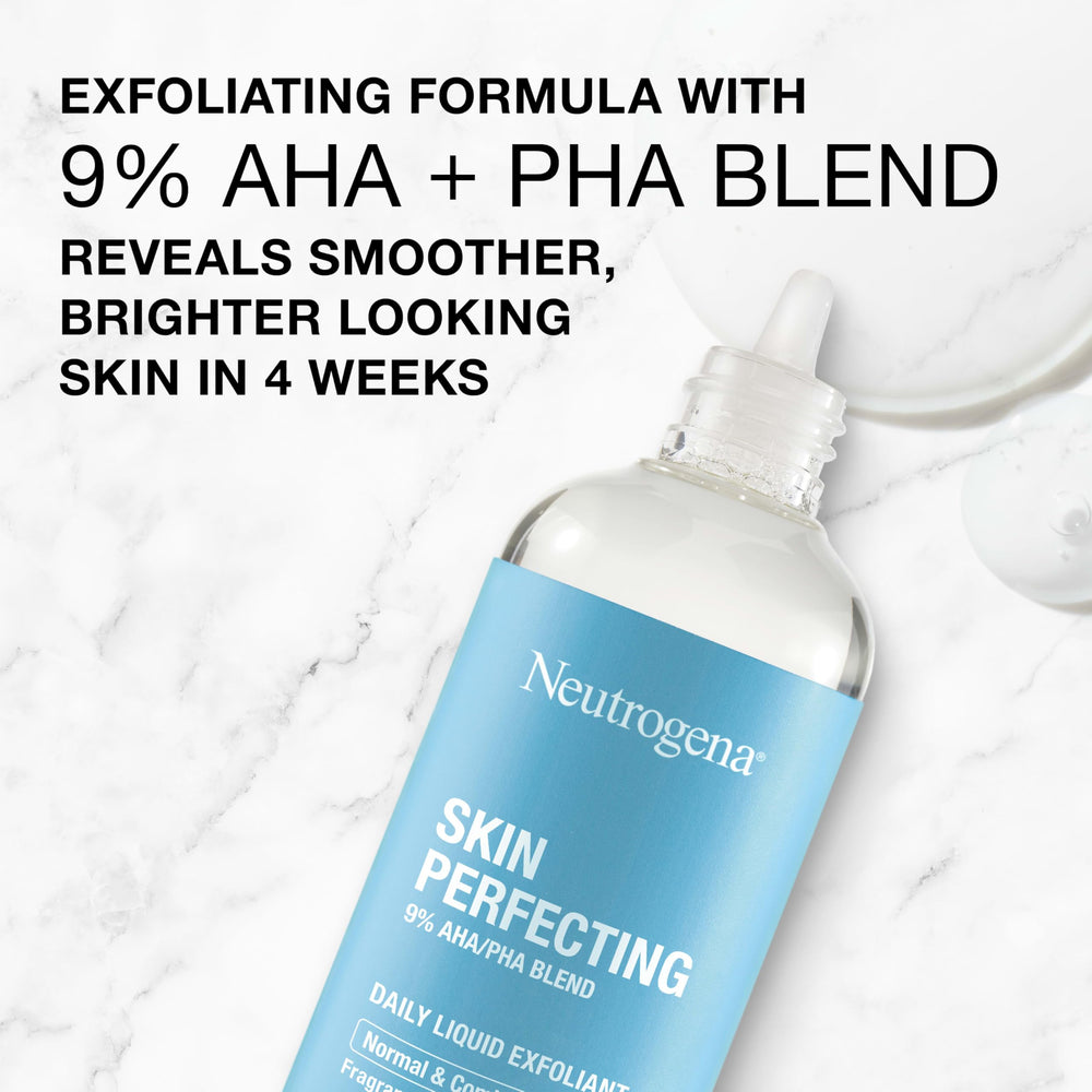 Neutrogena bottle next to hand showing 4 fl oz scale for size clarity