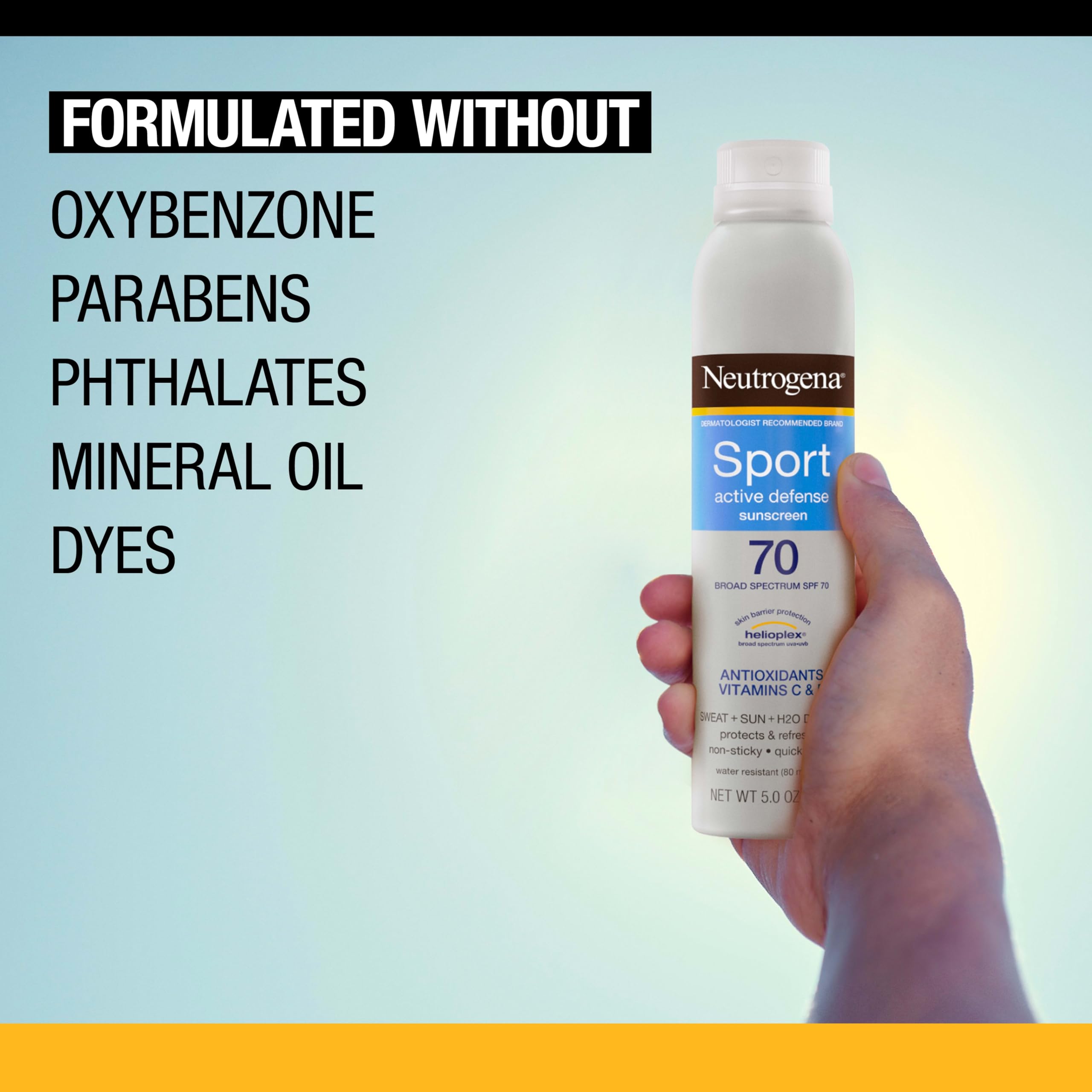 Neutrogena applied to a runner's arm showing active-use durability benefit