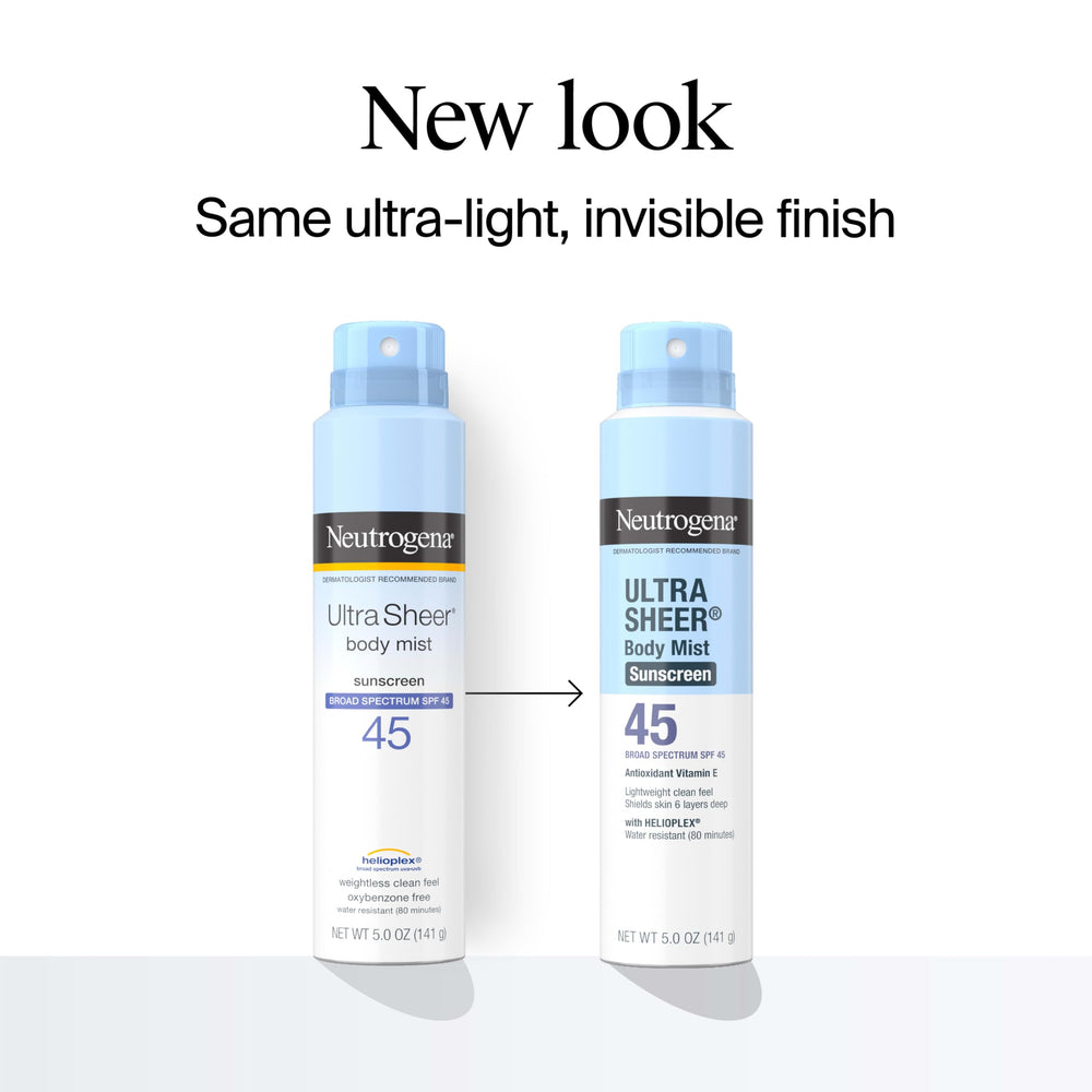 Neutrogena spray nozzle close-up demonstrating even mist coverage benefit