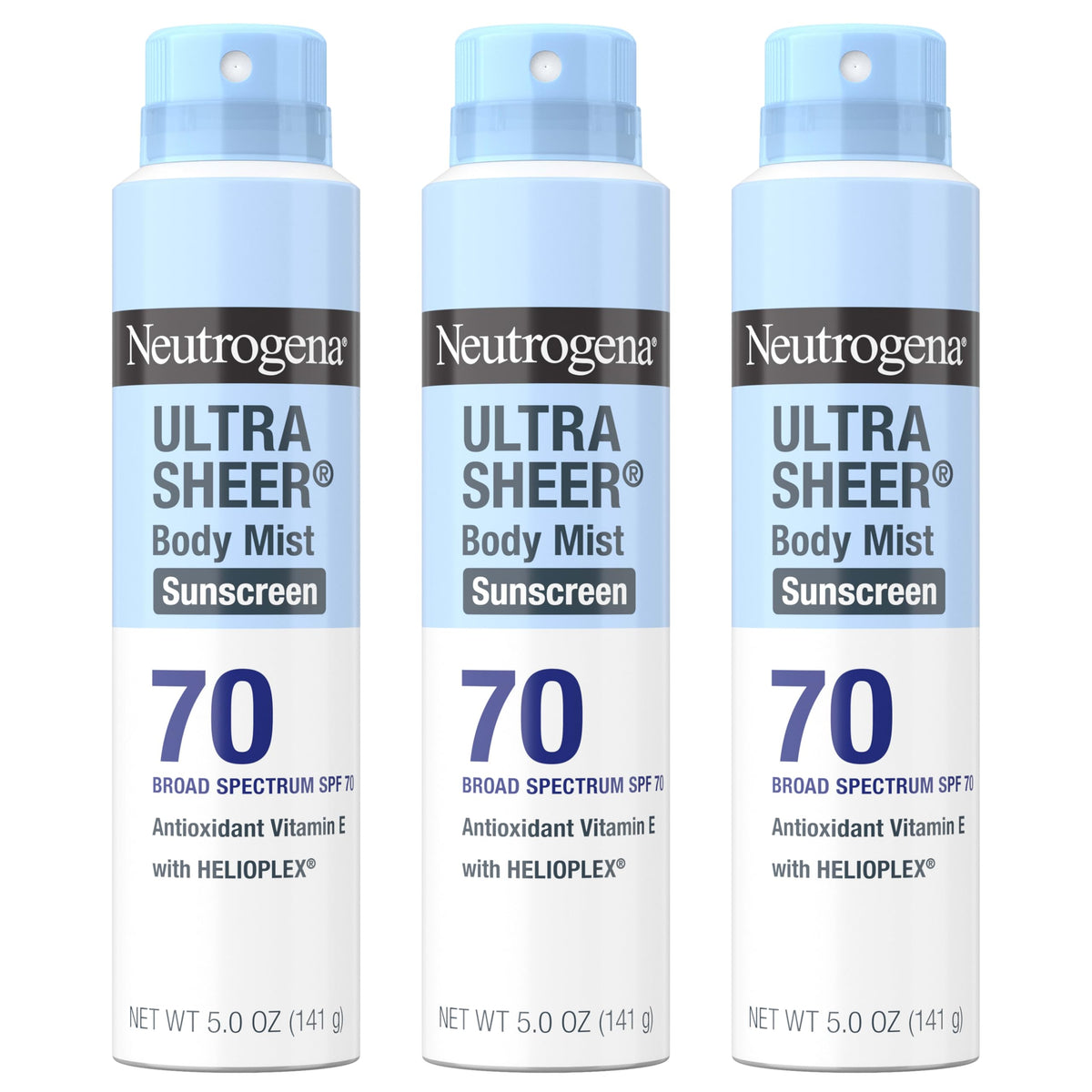 Neutrogena front packaging showing SPF 70 and dry-touch benefit