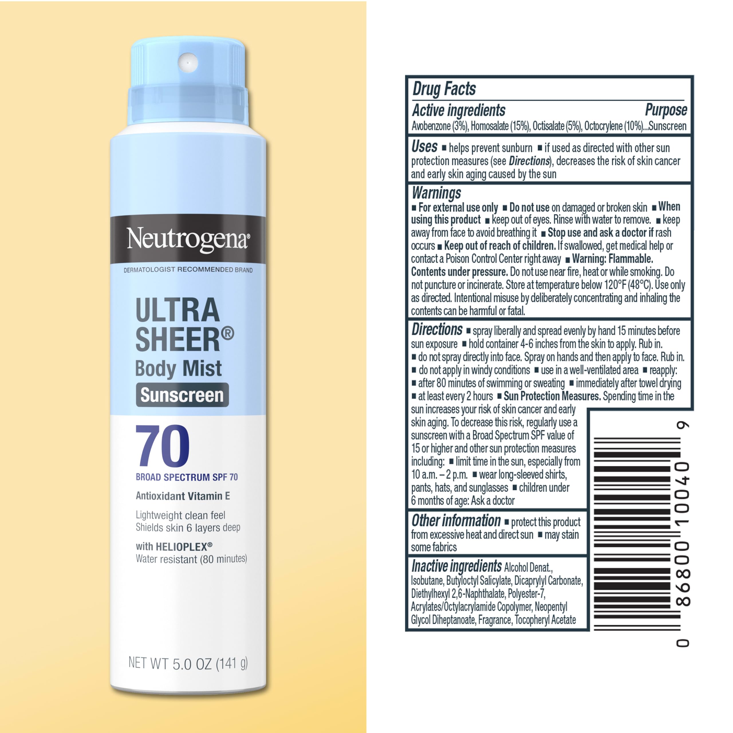 Neutrogena used outdoors during activity offering water resistance
